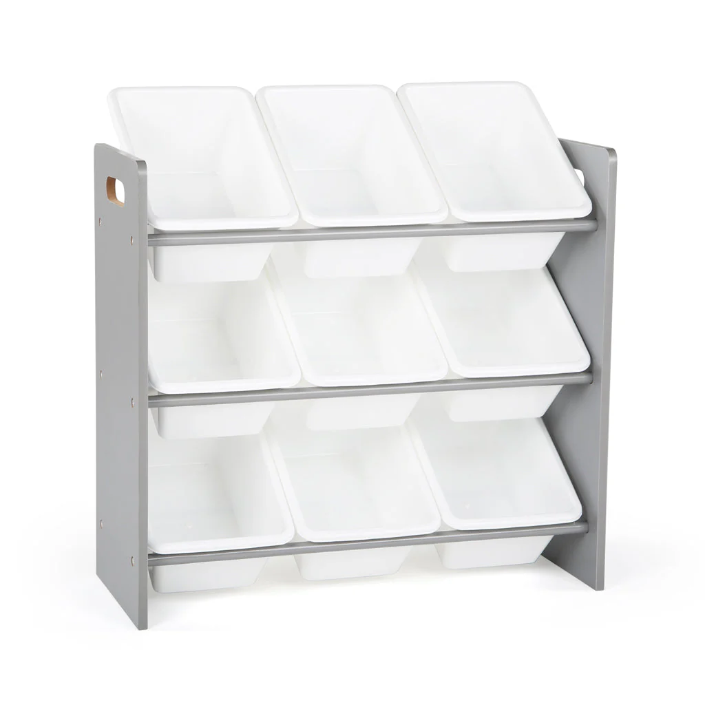 Inspire Grey and White 9-Bin Toy Organizer