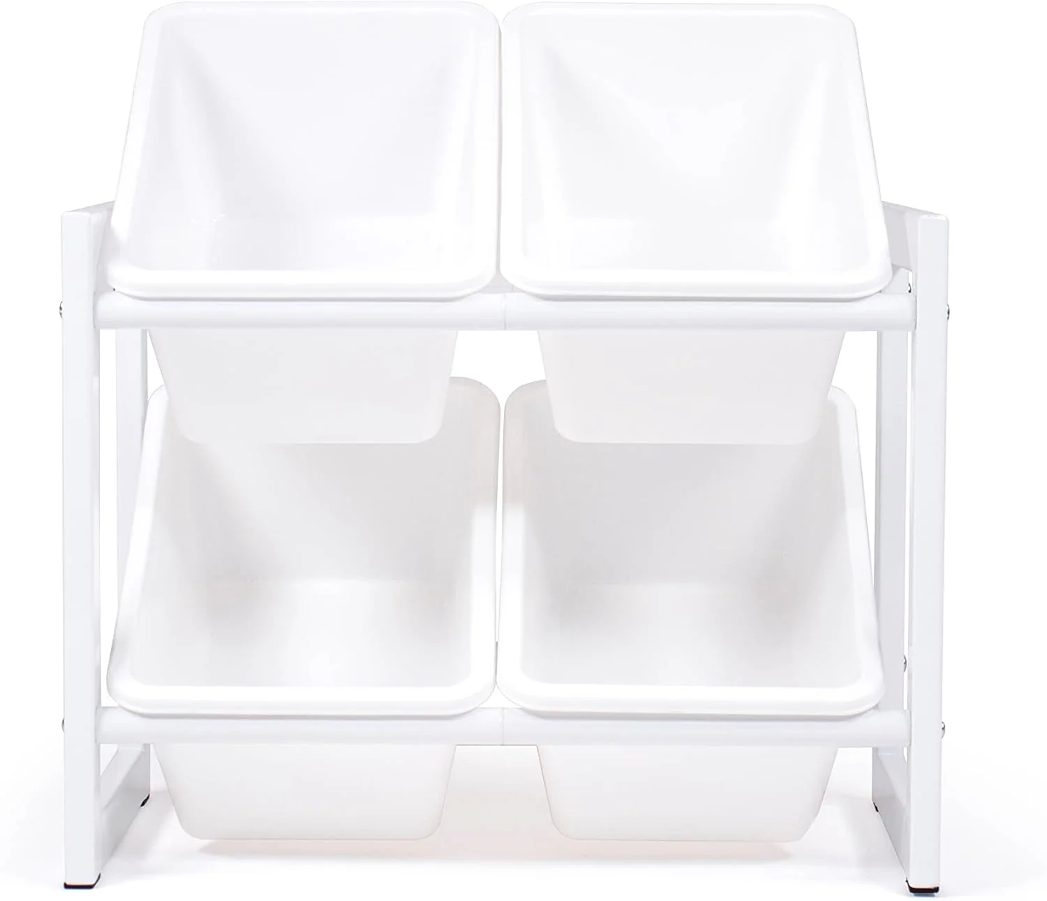 Humble Crew Cambridge Compact 4 Bin Organizer with Metal Frame, White