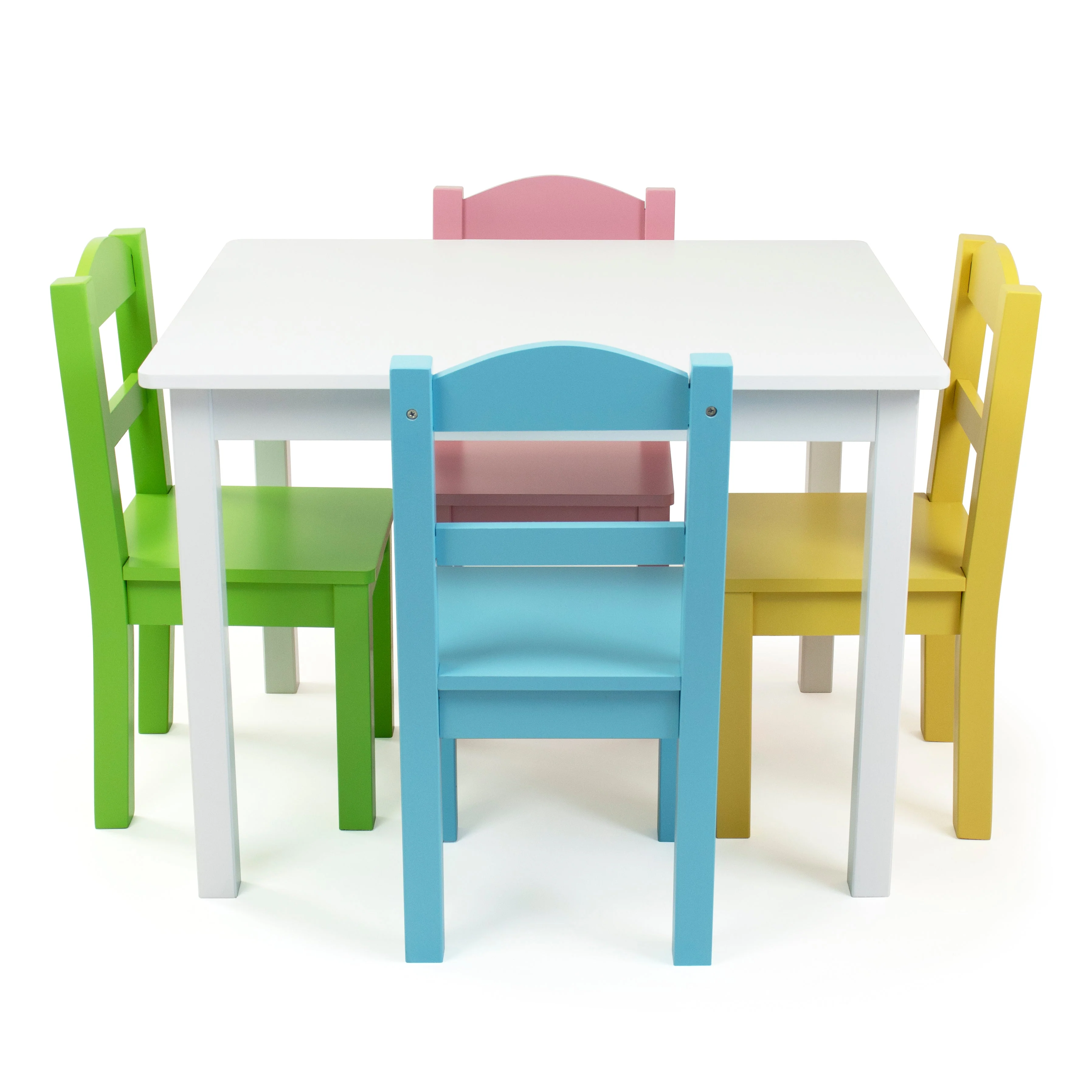 Pastel White Kids Table & 4 Chairs