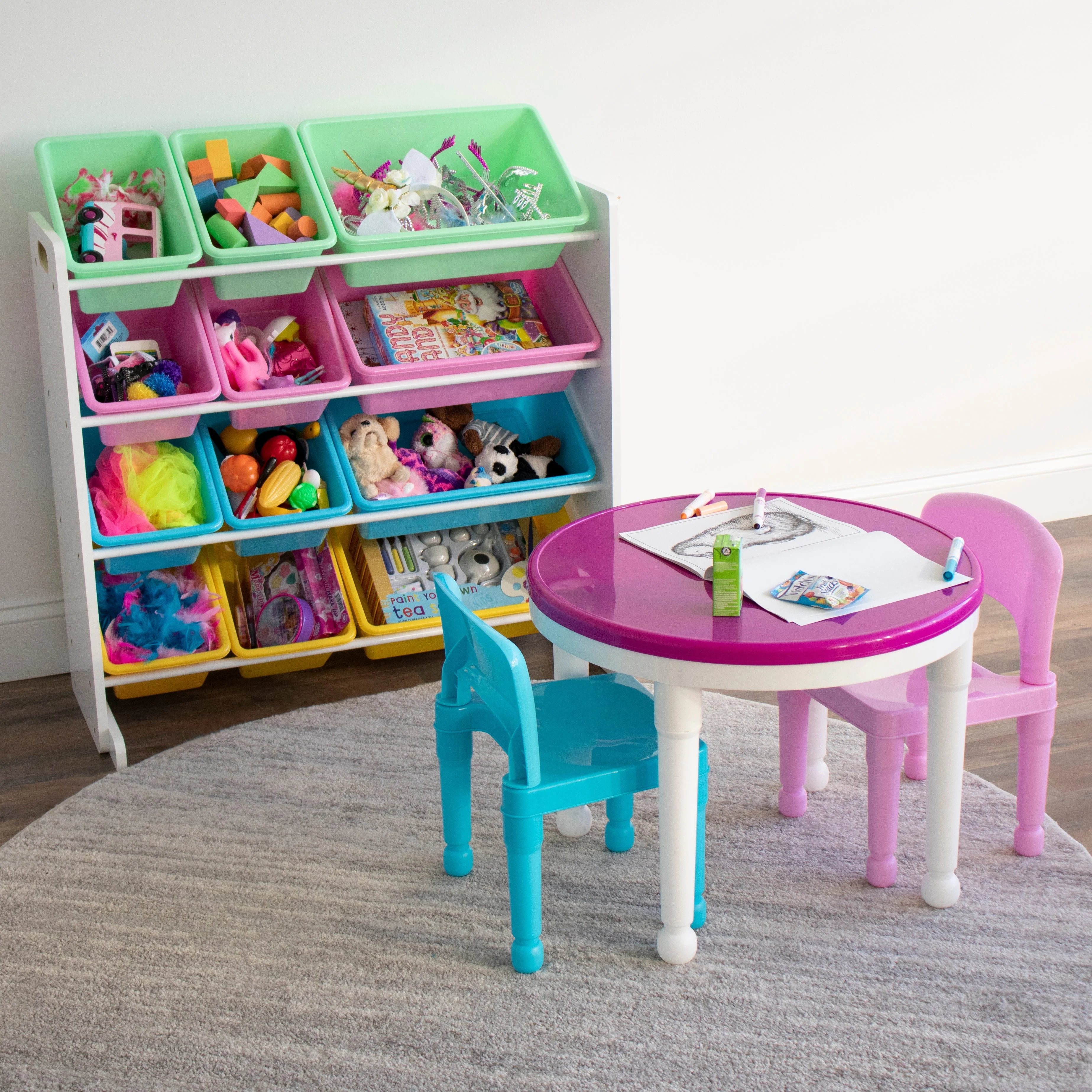 Pastel 12-Bin Toy Organizer