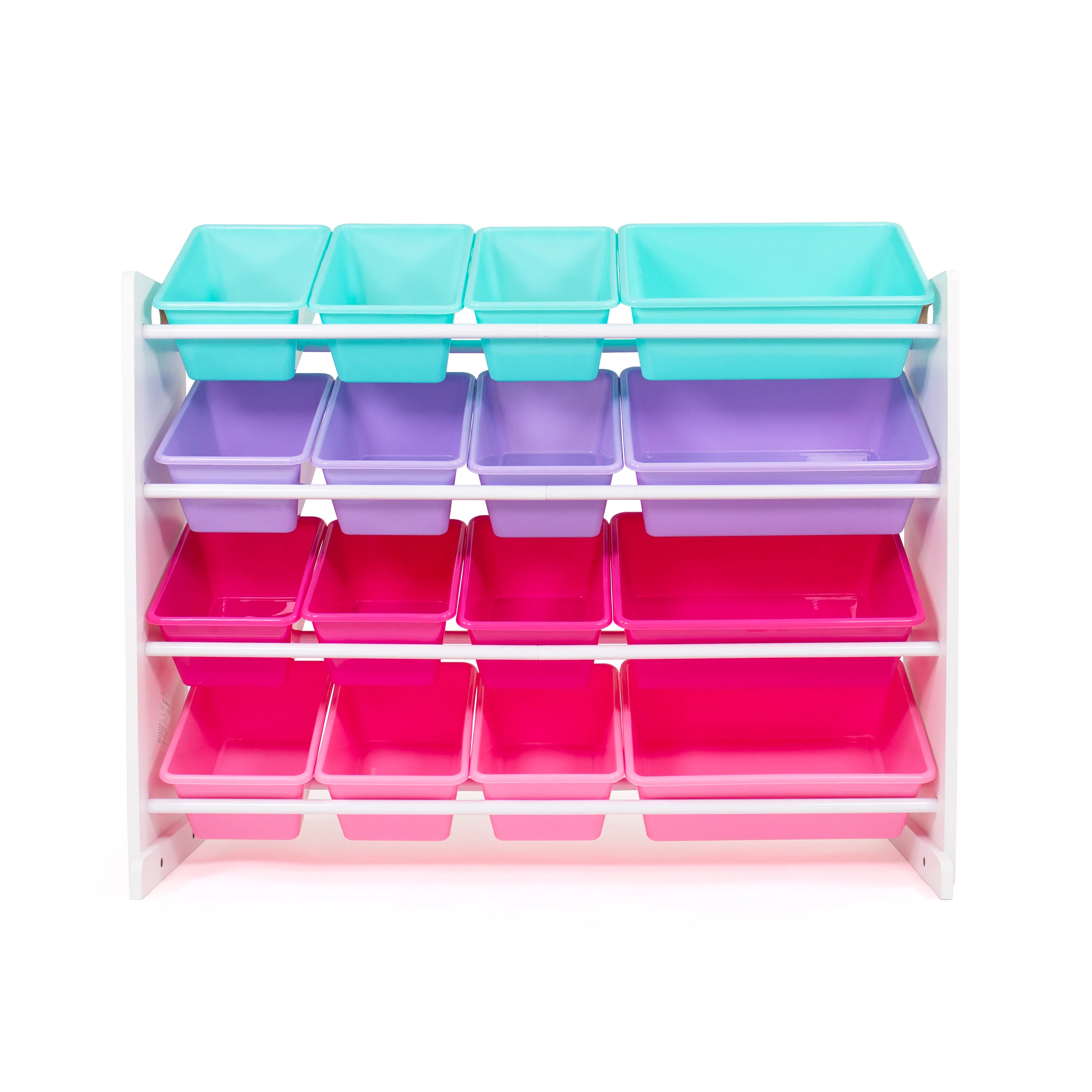 Forever Supersized Extra Large White and Pink 16-Bin Toy Organizer