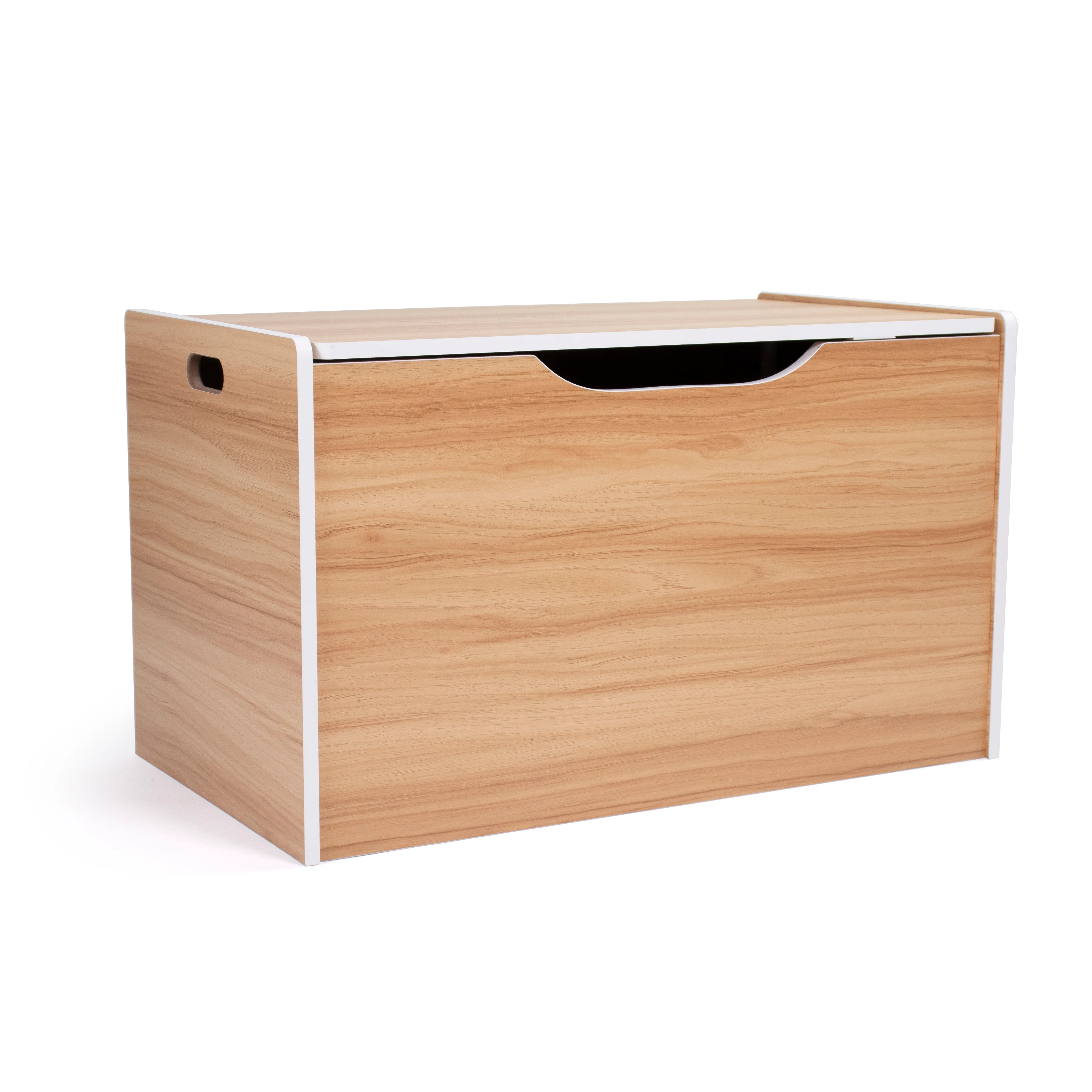 Humble Crew Journey Hinged Toy Storage Chest with Lid, Natural/White