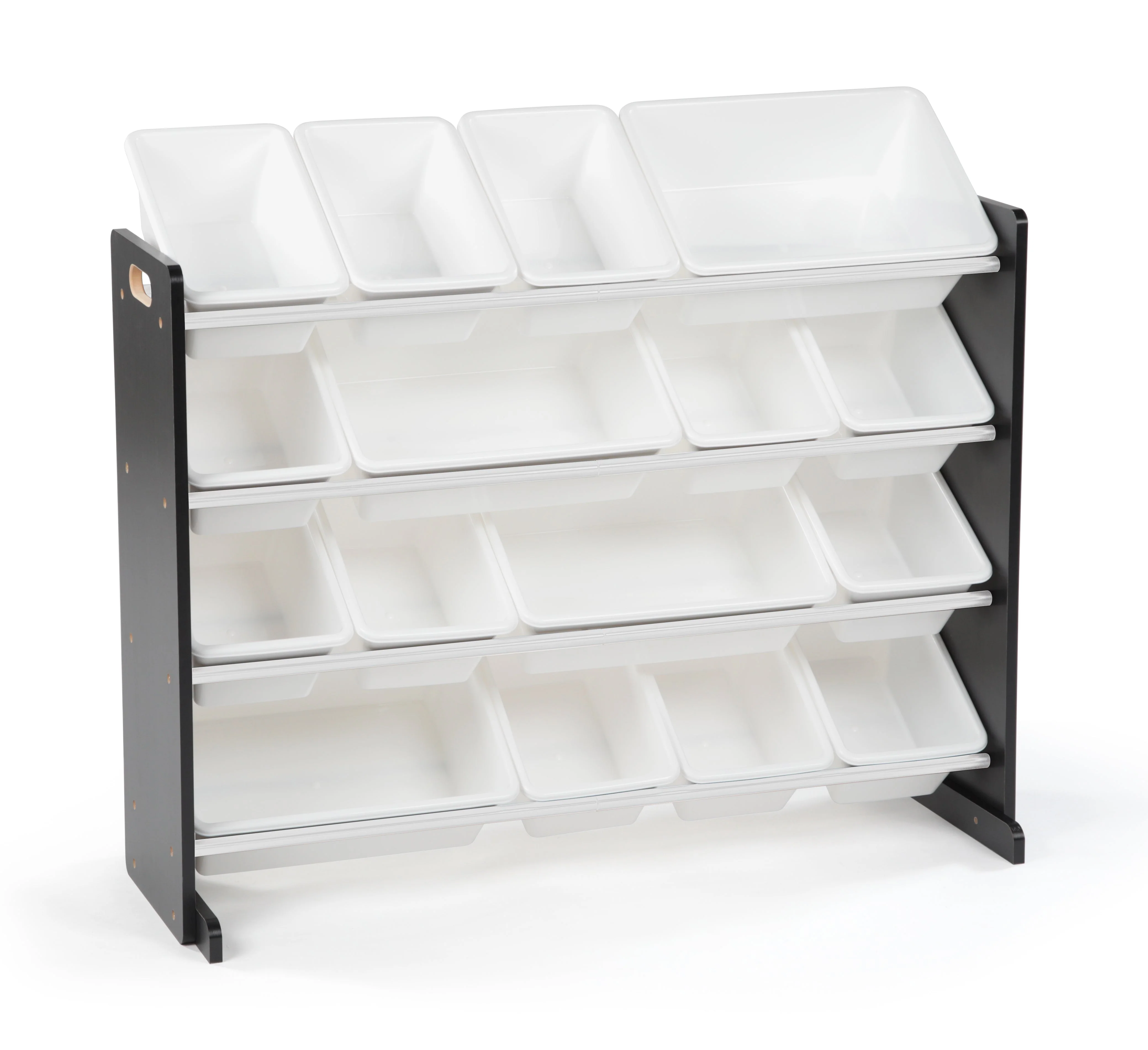 Humble Crew Jayden Supersized Toy Storage Organizer with 16 Storage Bins, Black/White