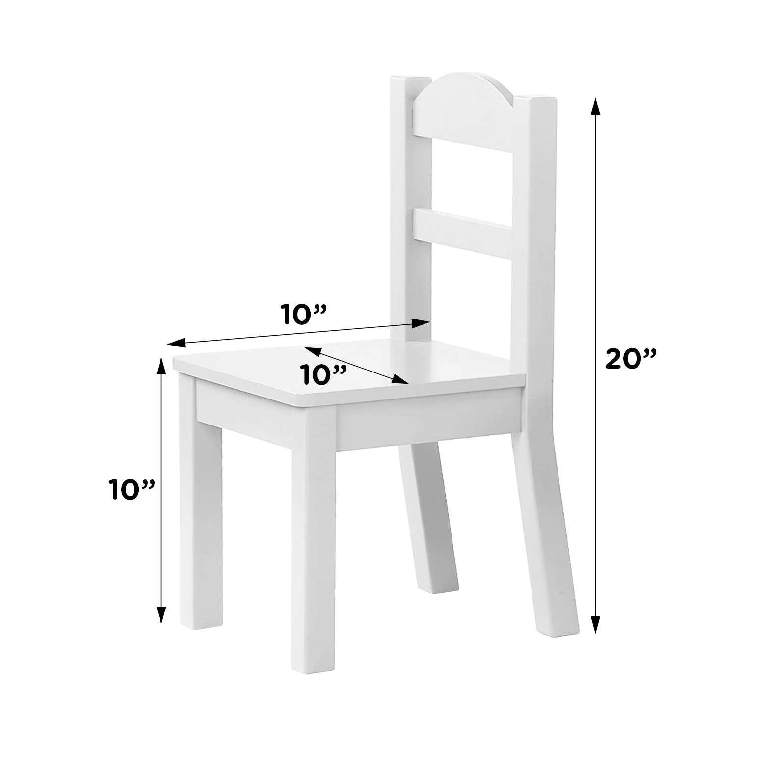Cambridge White Wood Kids Table & 4 Chairs Set