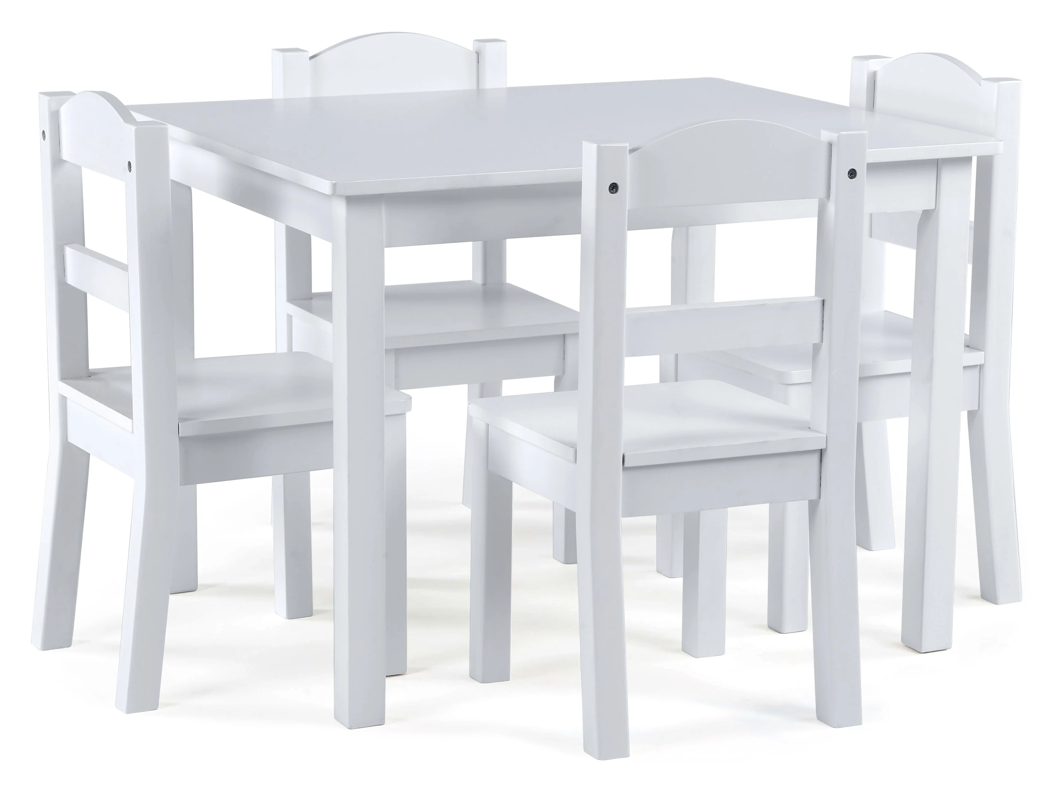 Cambridge White Wood Kids Table & 4 Chairs Set