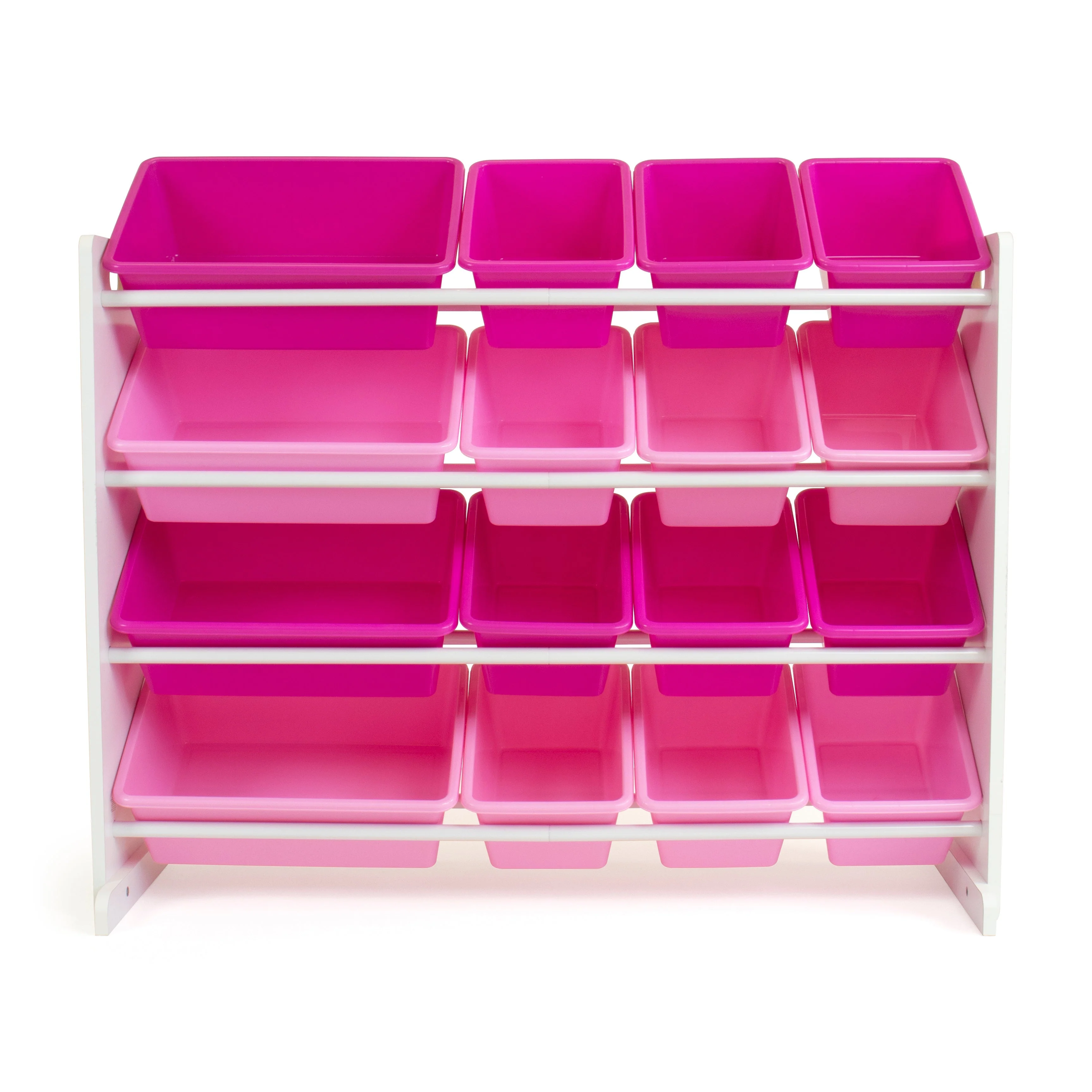 Molly Supersized Extra Large White and Pink 16-Bin Toy Organizer