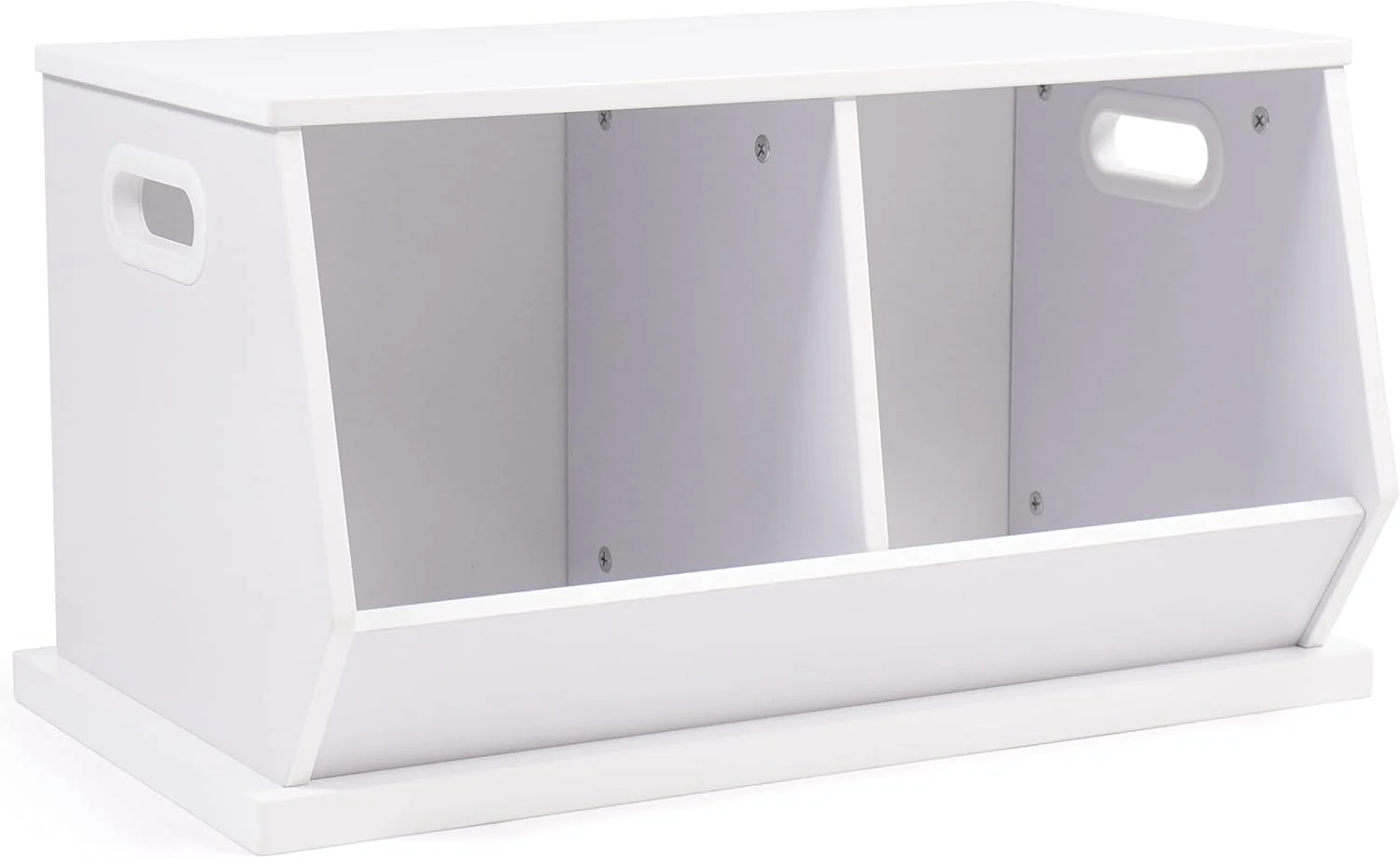 Humble Crew Wood Toy Storage Cubby and Kids Bookcase, White