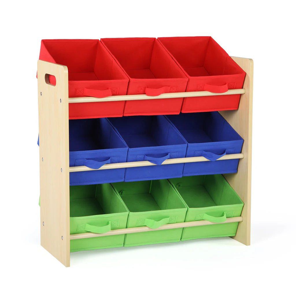 Primary Toy Organizer with 9 Fabric Bins