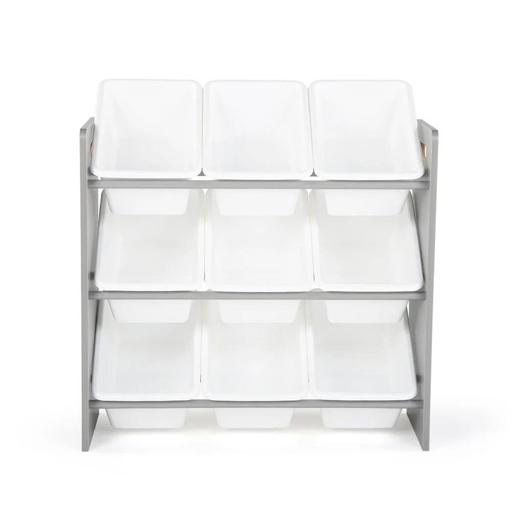 Inspire Grey and White 9-Bin Toy Organizer