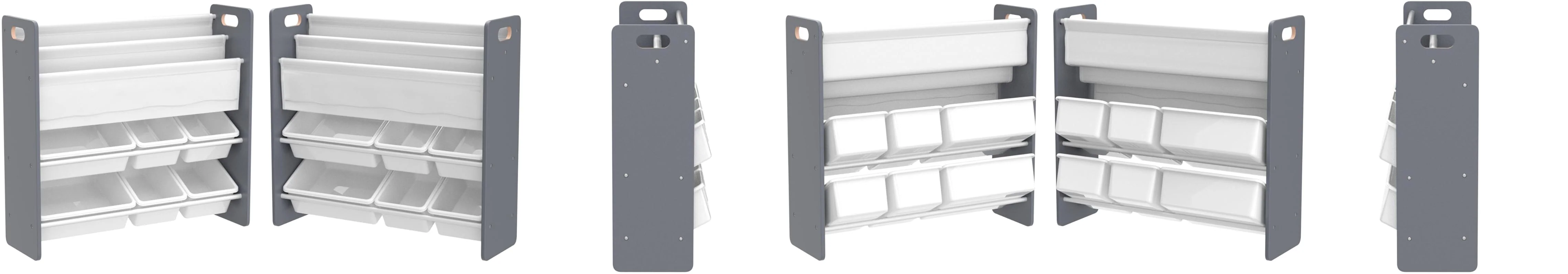 Inspire Extra Large Kids 4 Tier Bookrack with 4 Front Pockets for Smaller Books