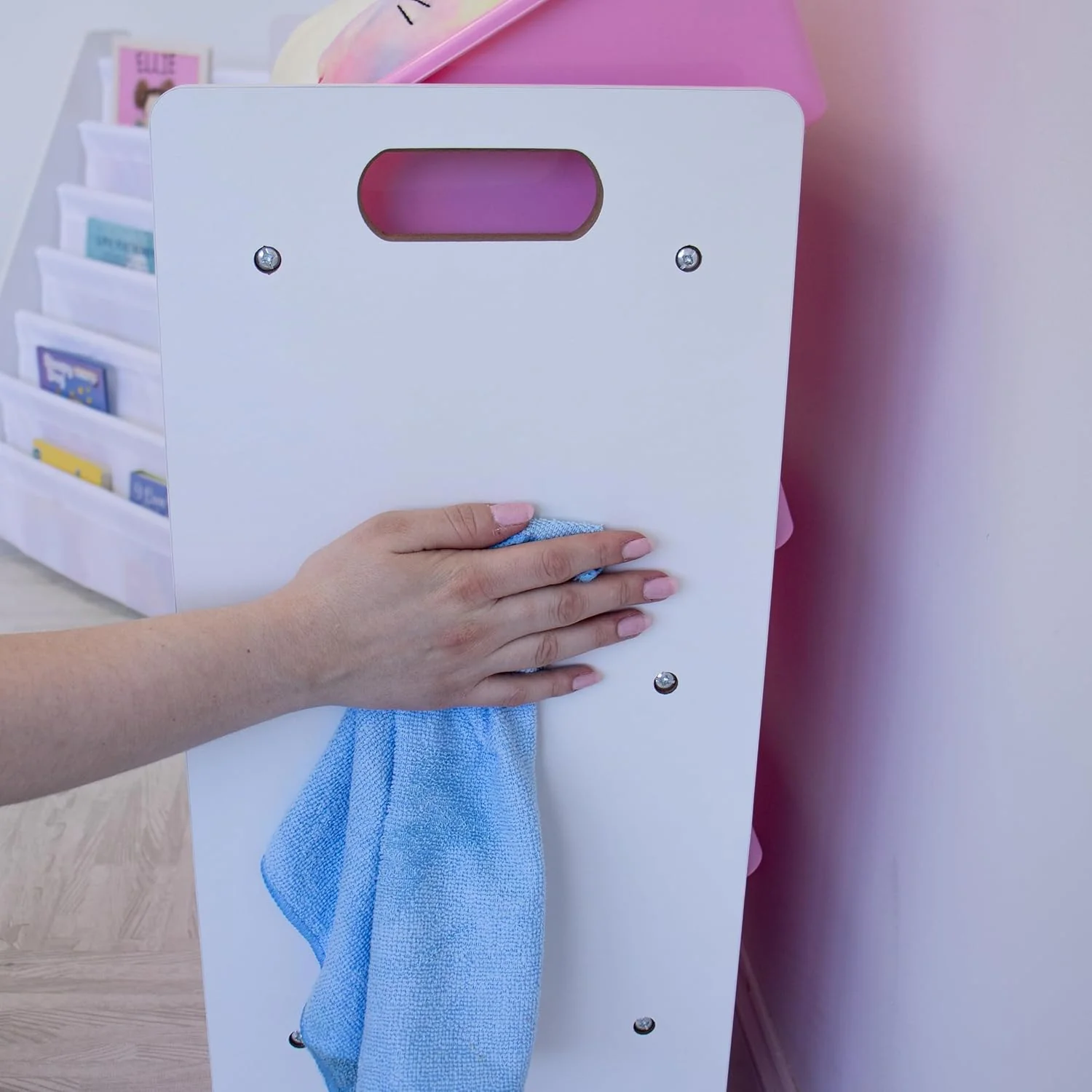 Humble Crew 12 Bin Toy Storage Organizer, White/Pink