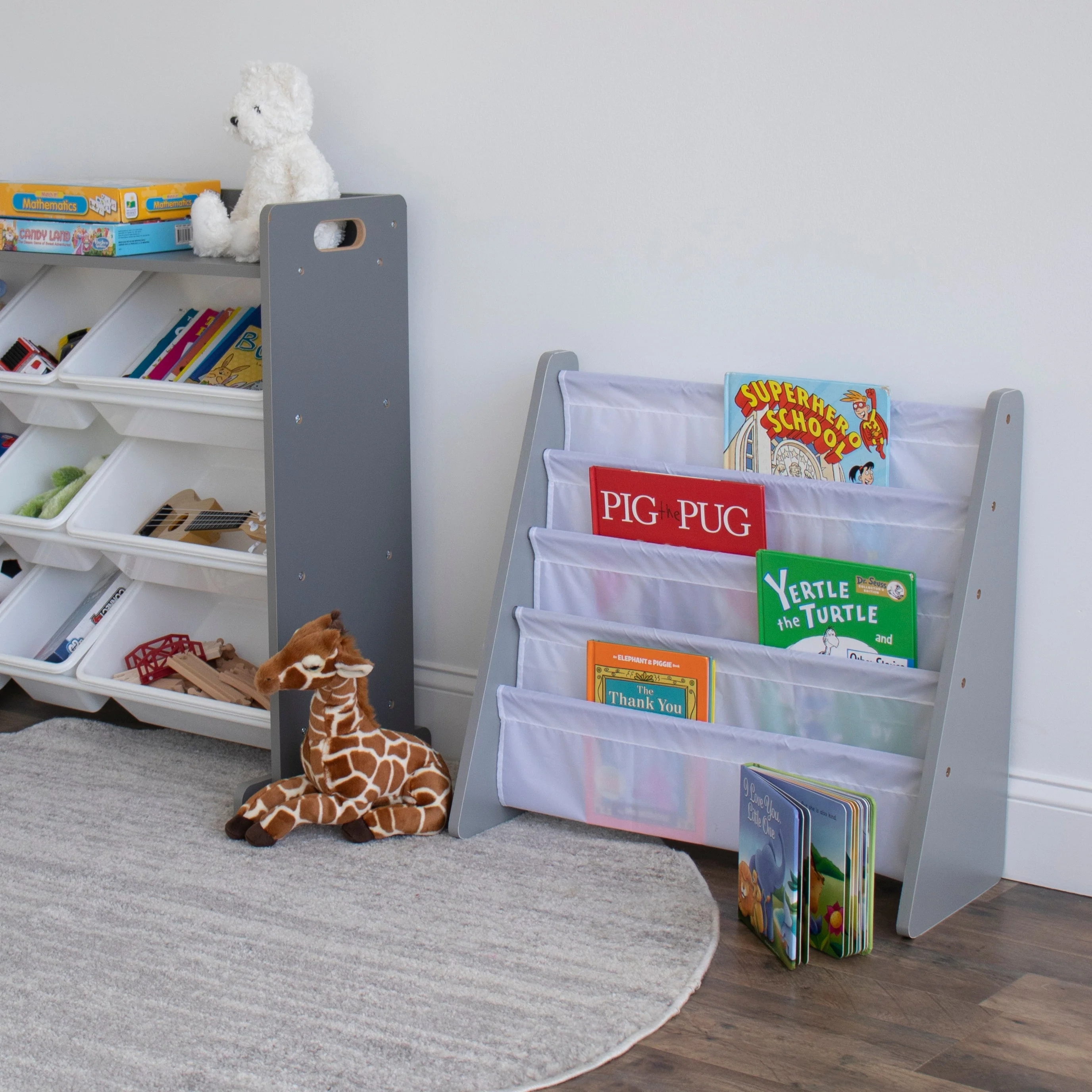 Inspire Grey and White Book Rack