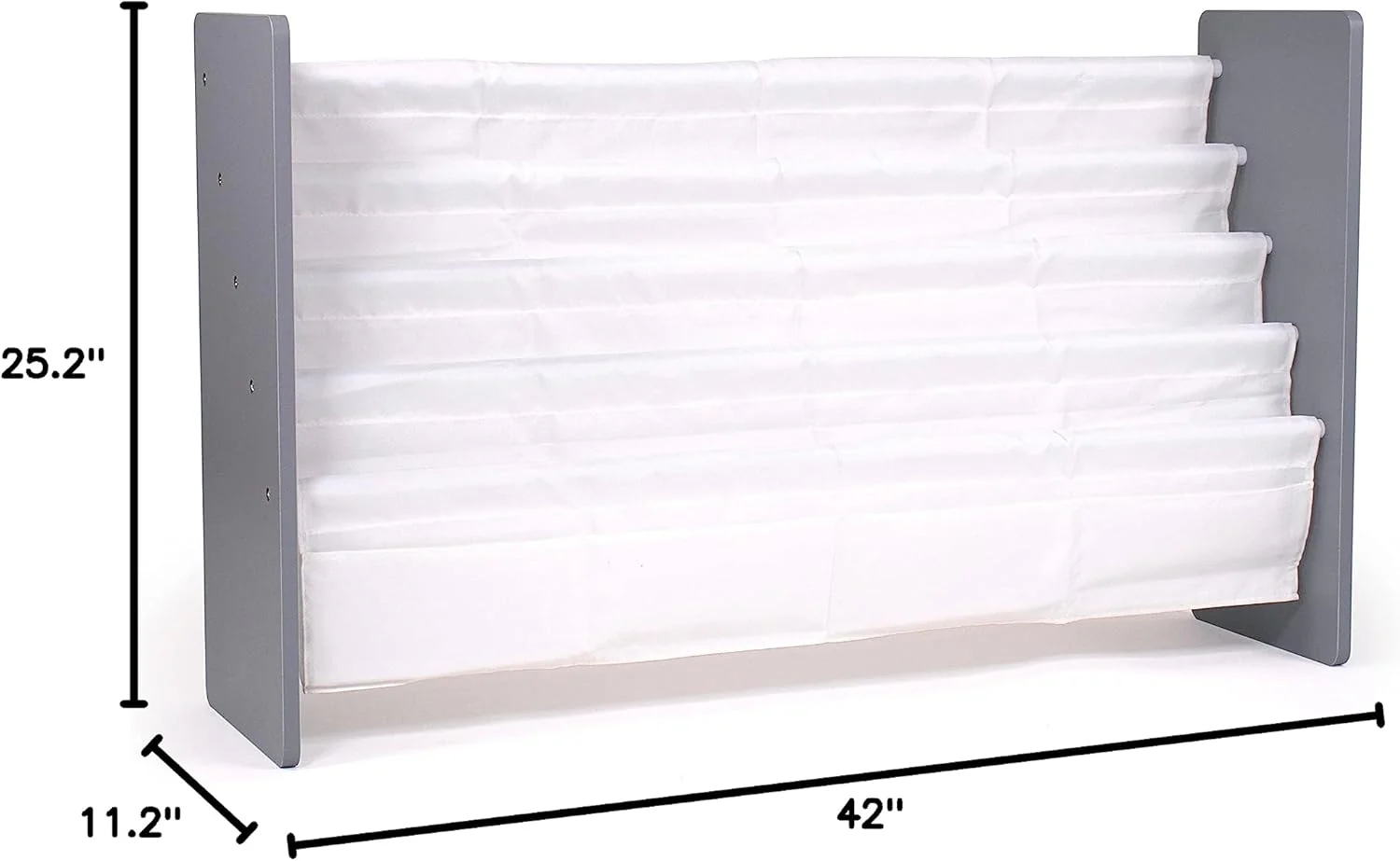 Inspire Extra Large Kids 4 Tier Bookrack with 4 Front Pockets for Smaller Books