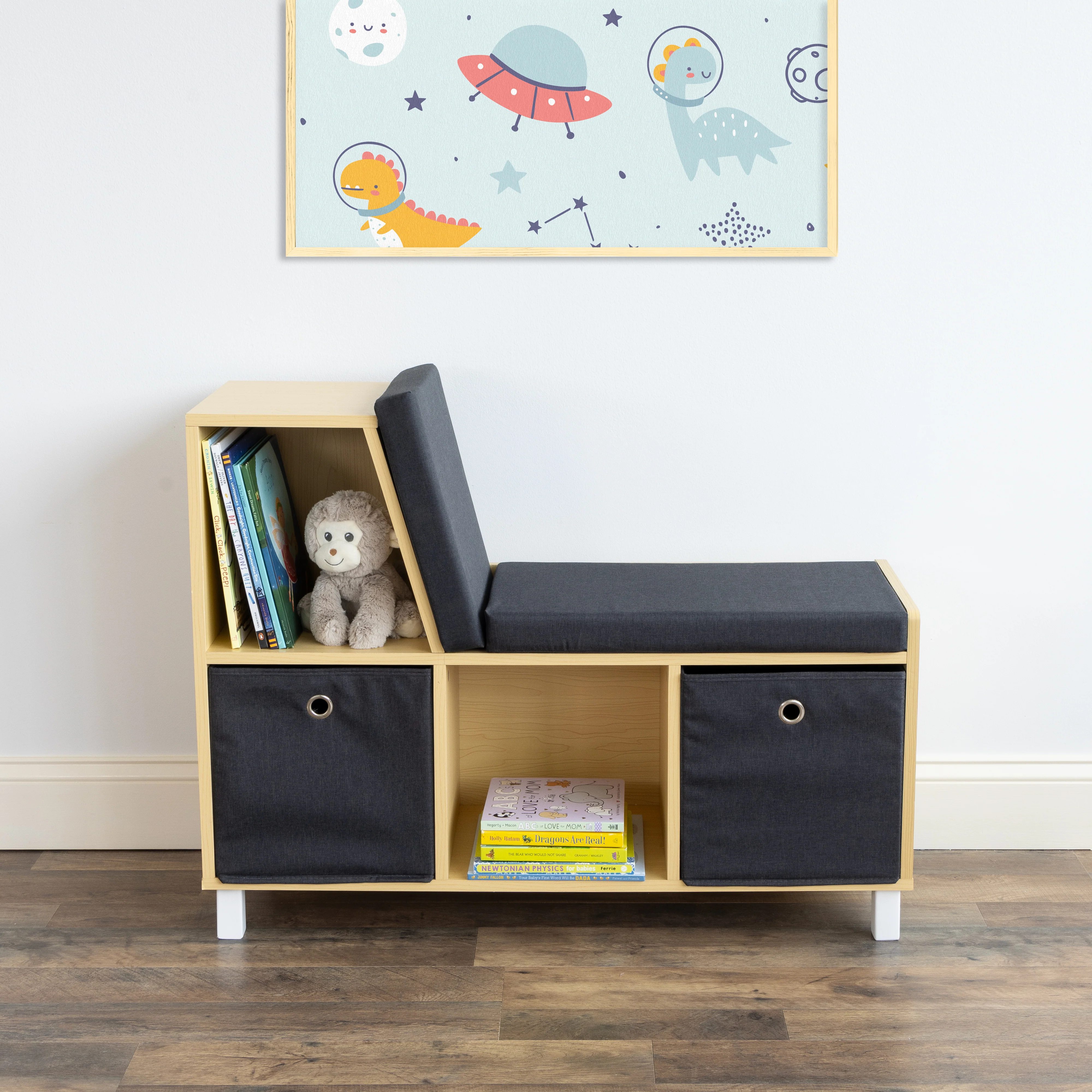 Humble Crew Dalton Toddler Book Nook, Natural/Black/White/Grey