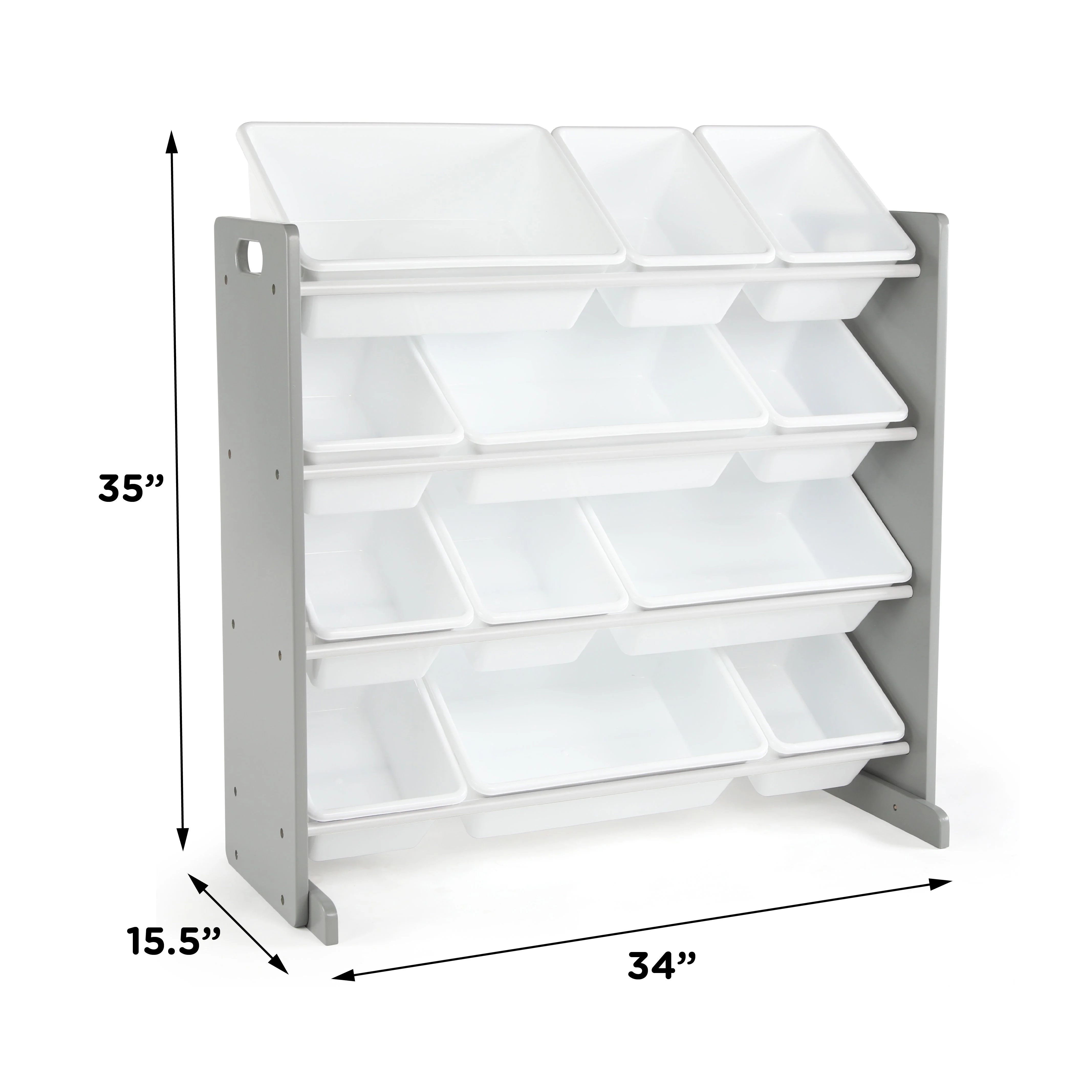 Inspire Grey and White 12-Bin Toy Organizer