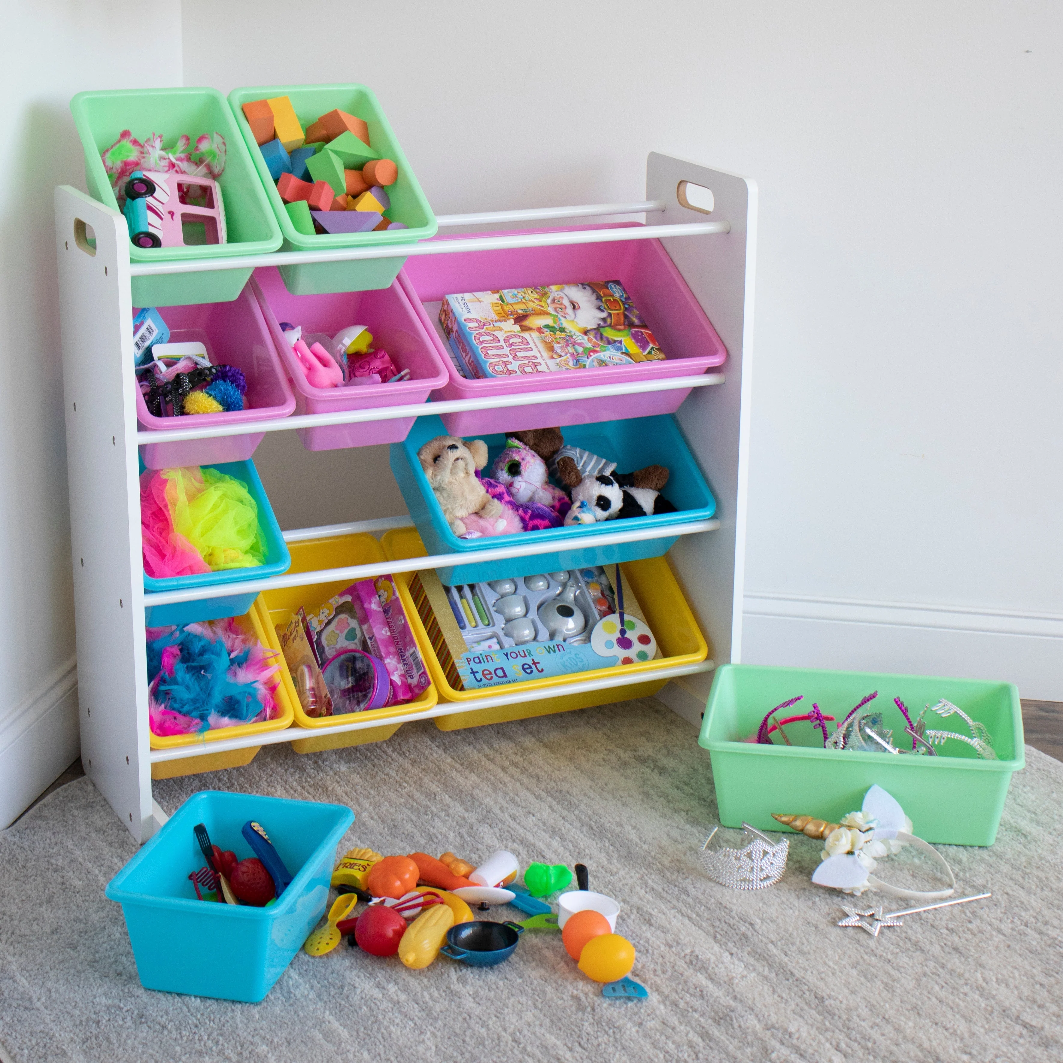 Pastel 12-Bin Toy Organizer