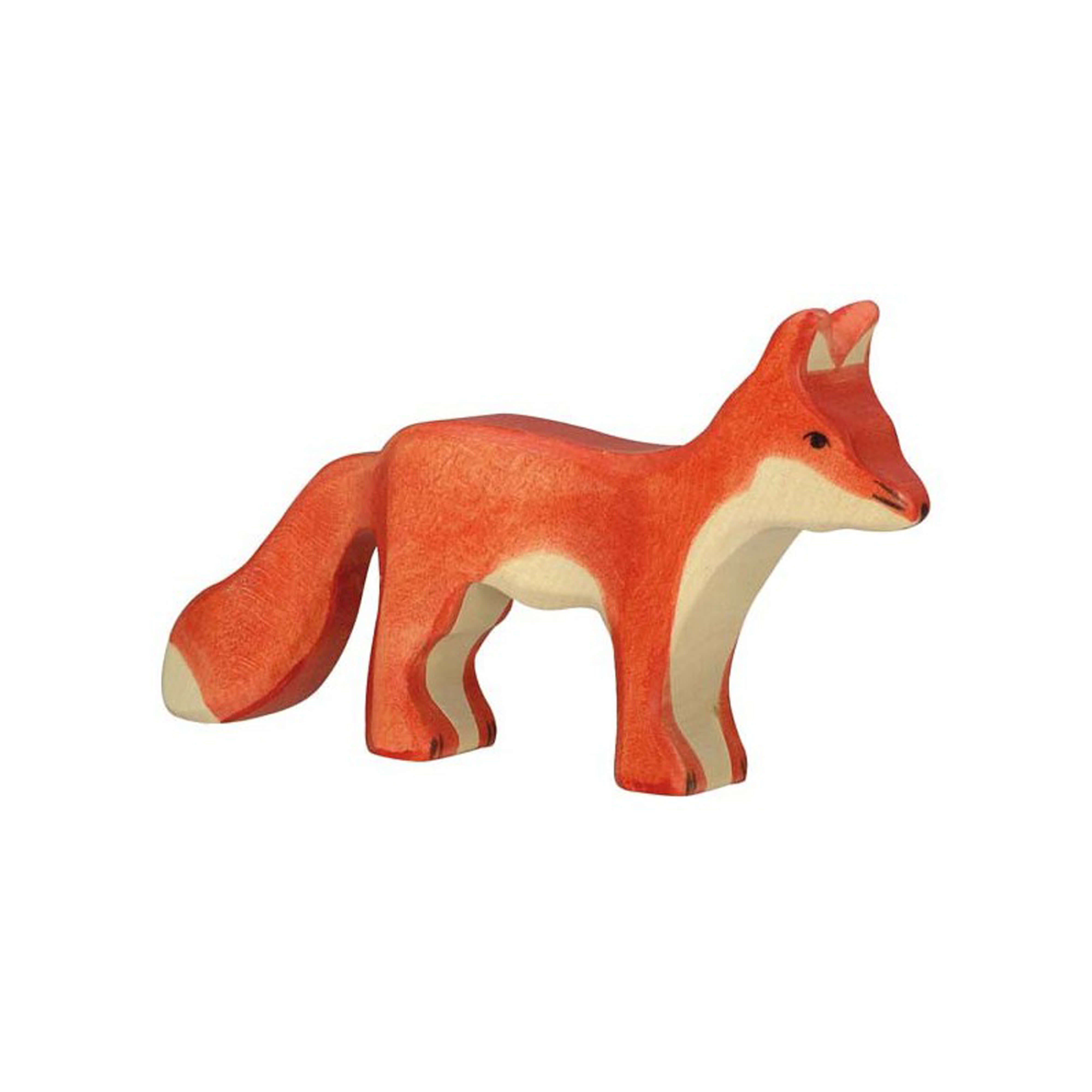 Standing wooden fox figurine