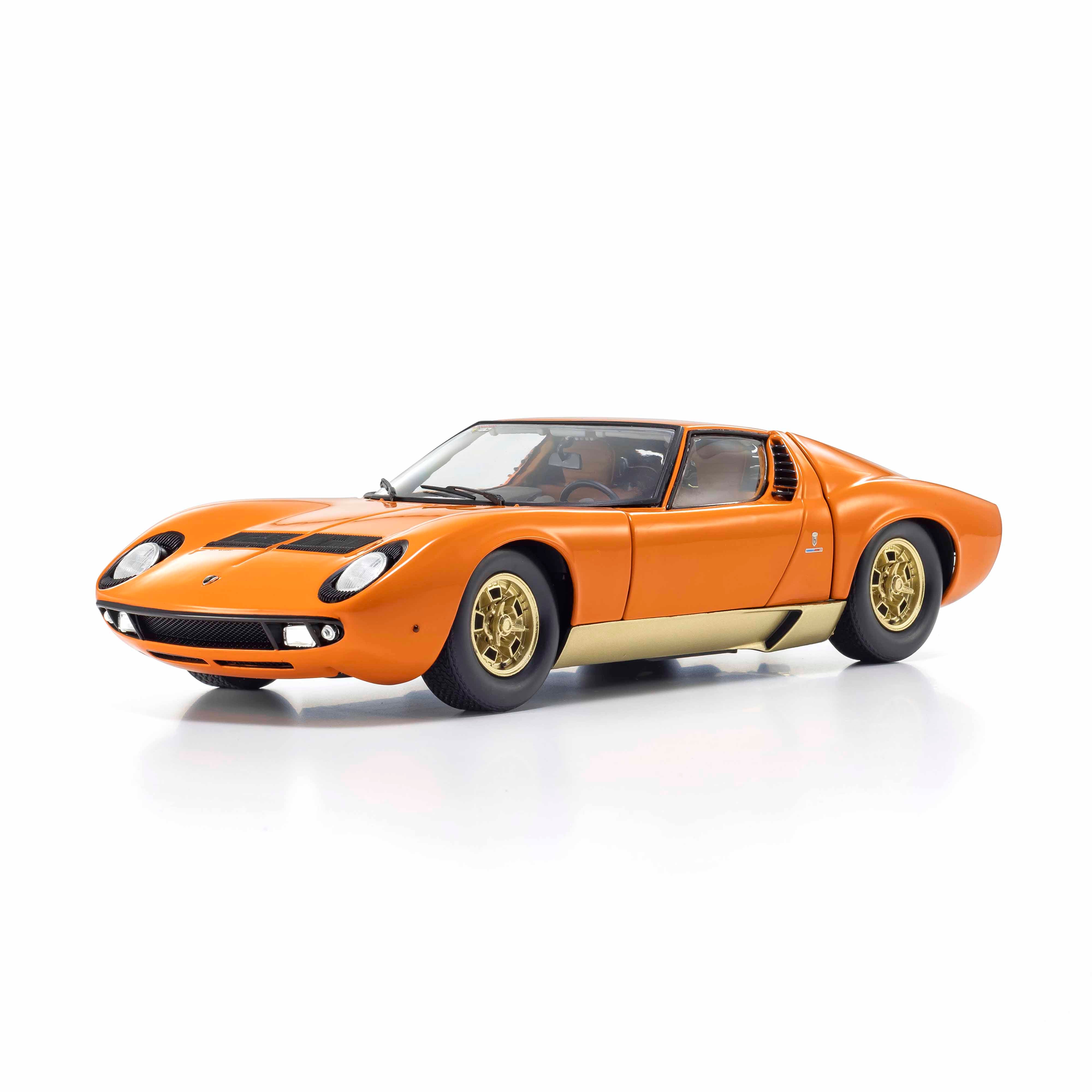 Lamborghini Miura P400 Orange/Or (Intérieur Marron) 1/18
