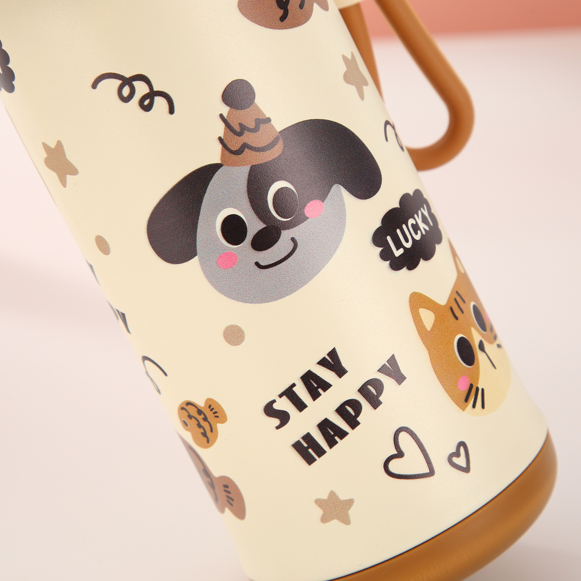 Cat Pattern Vacuum Insulated Water Bottle