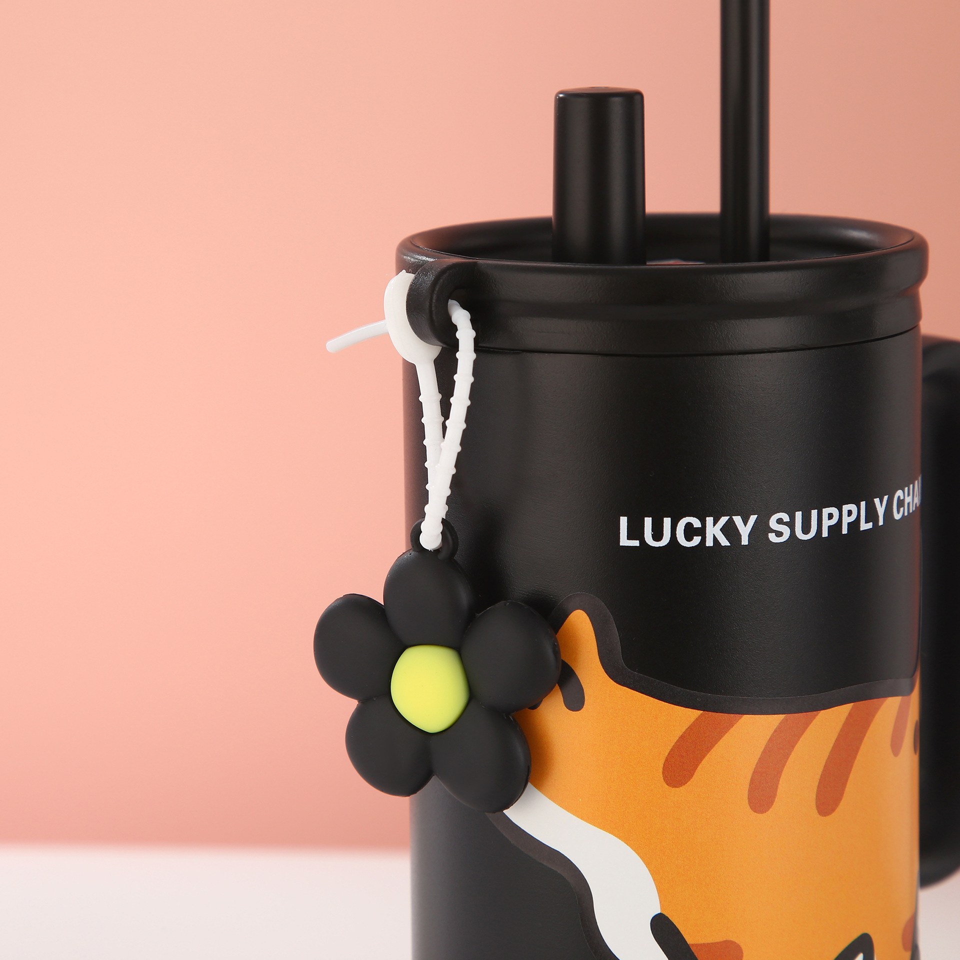 Cat Graphic Double Straw Tumbler