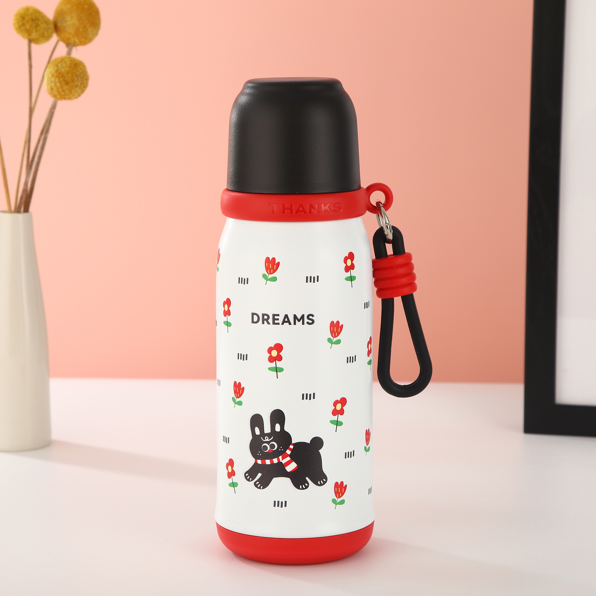 Cat Pattern Vacuum Insulated Water Bottle