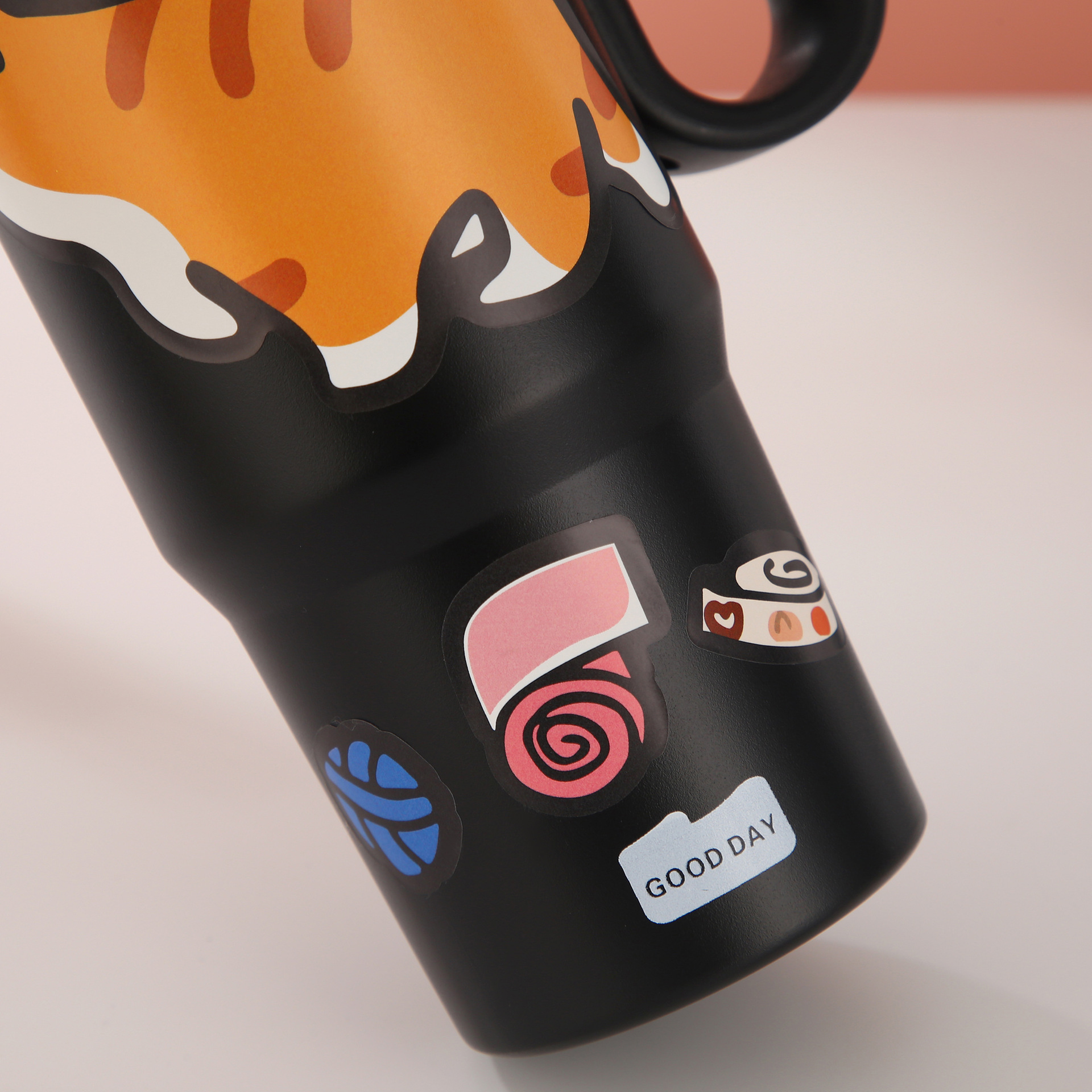 Cat Graphic Double Straw Tumbler