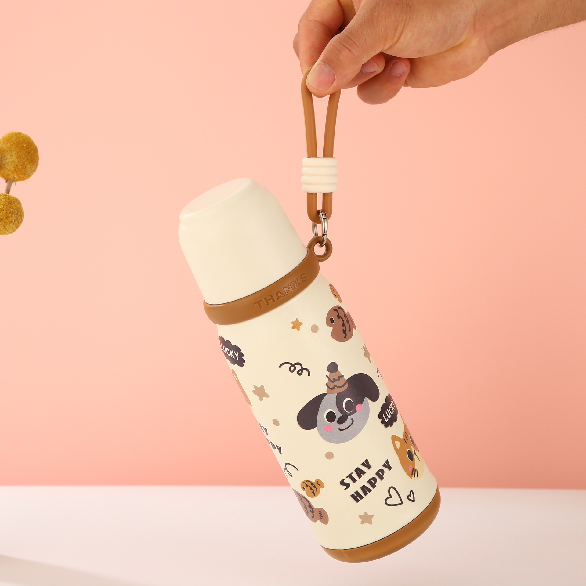 Cat Pattern Vacuum Insulated Water Bottle