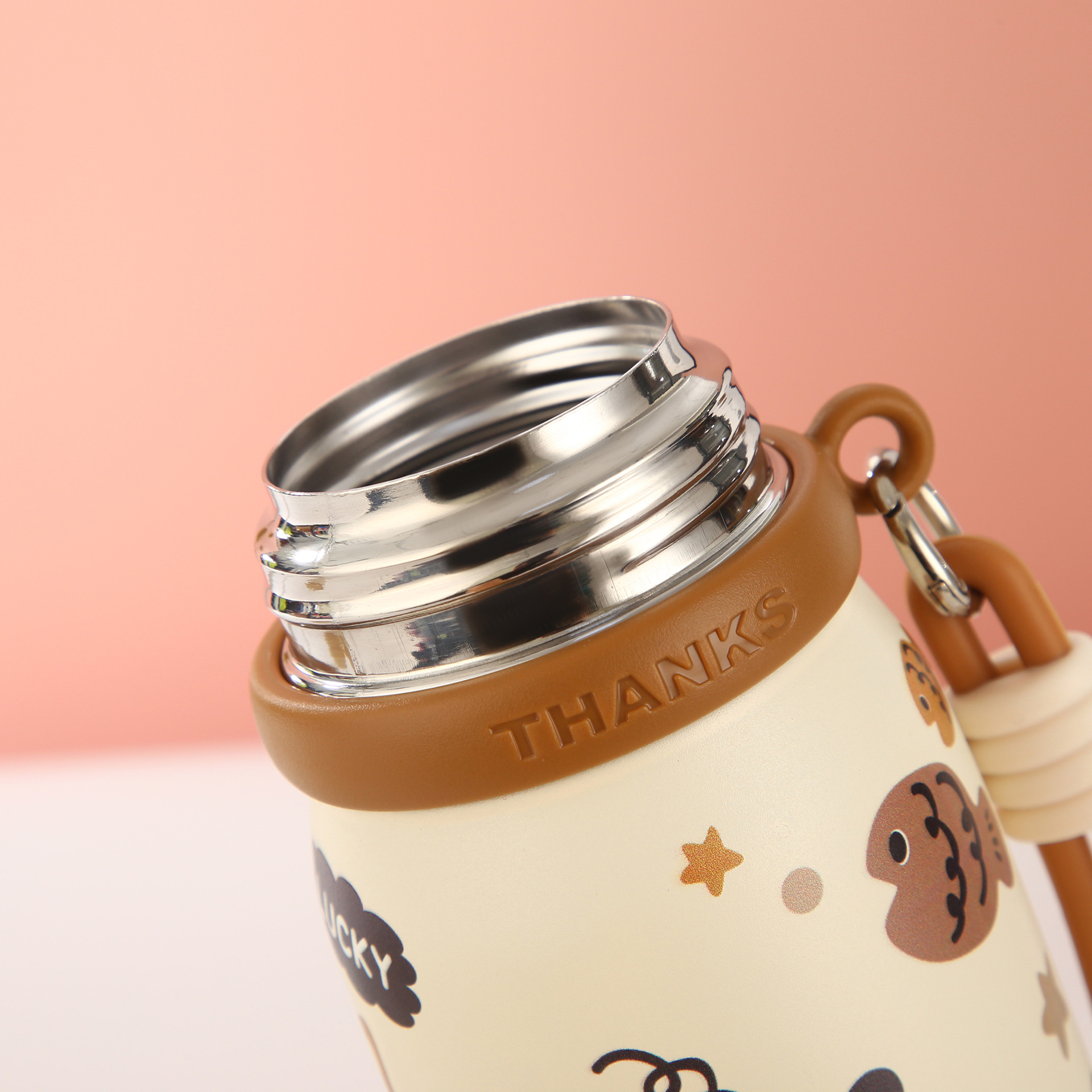 Cat Pattern Vacuum Insulated Water Bottle