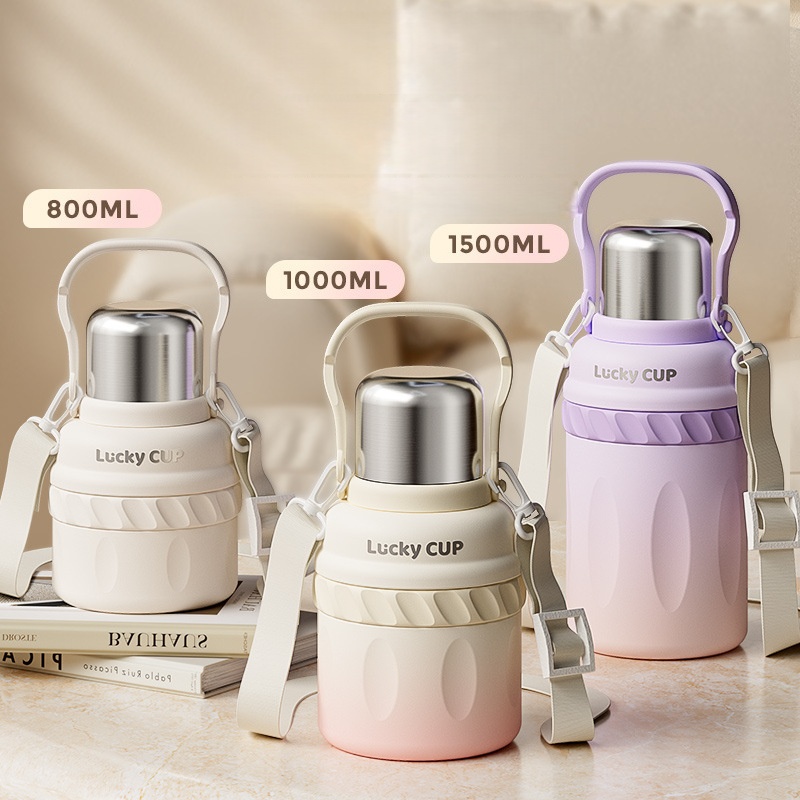 Lucky Cup Gradient Thermos with Handle