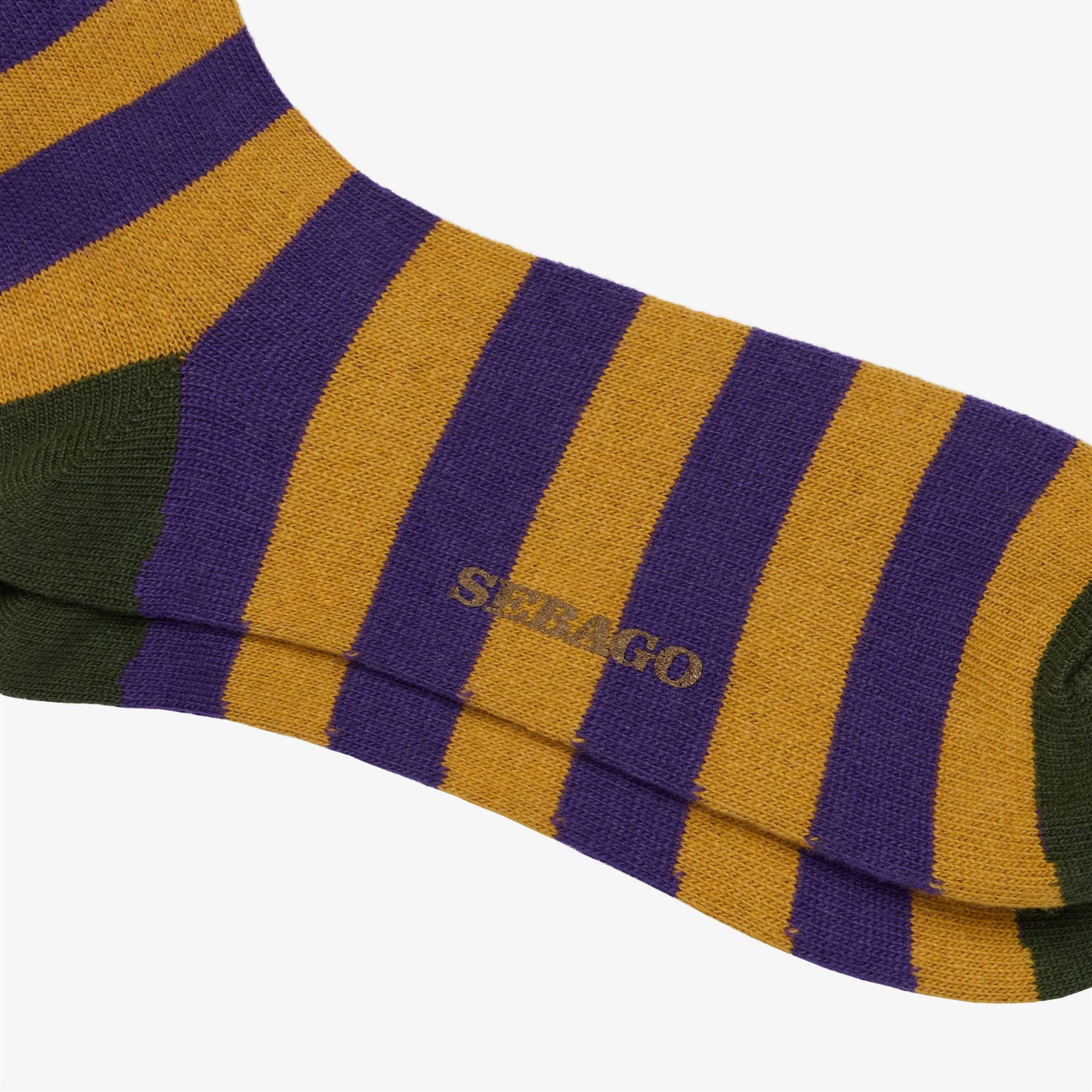 SOLON RIGAL - Socks - Quarter High Sock - Unisex - YELLOW-VIOLET-DK GREEN