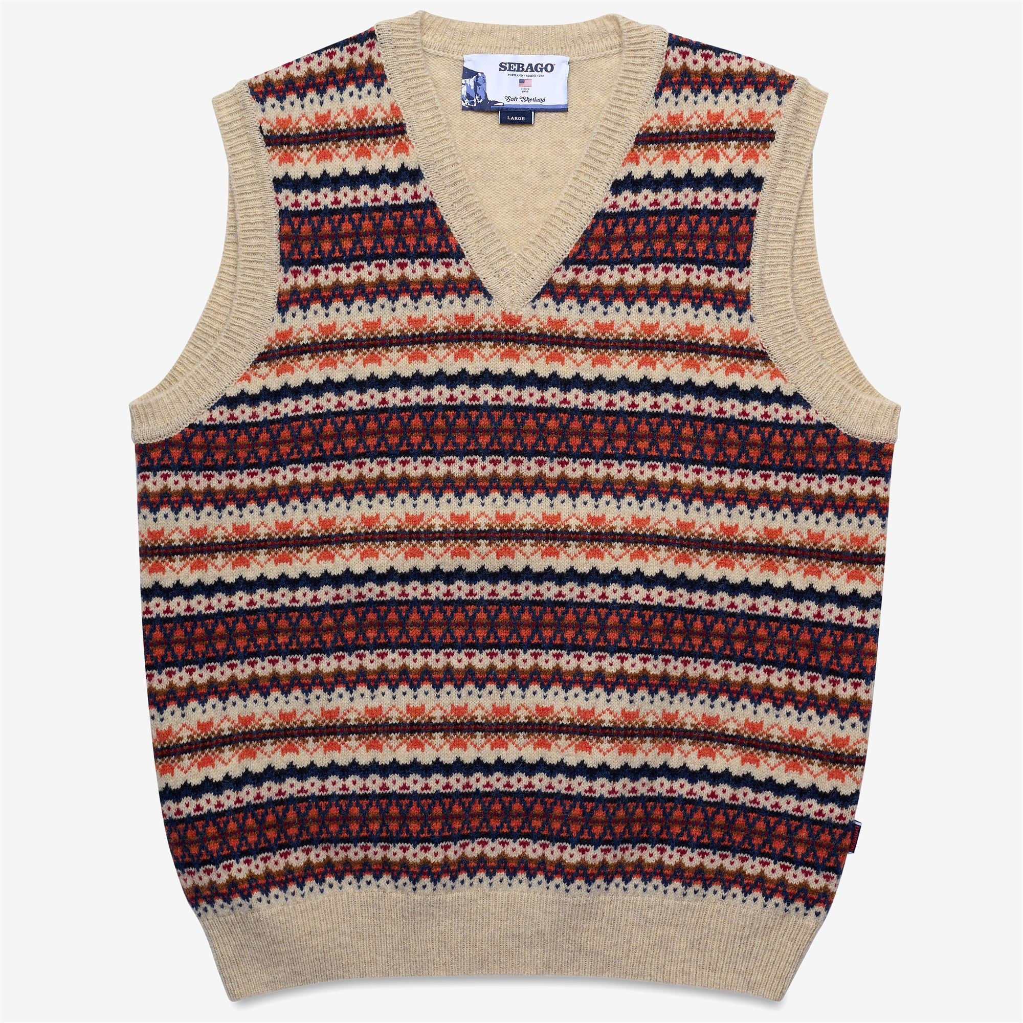 STOW - KNITWEAR - Vest - Unisex - BEIGE FANCY JACQUARD