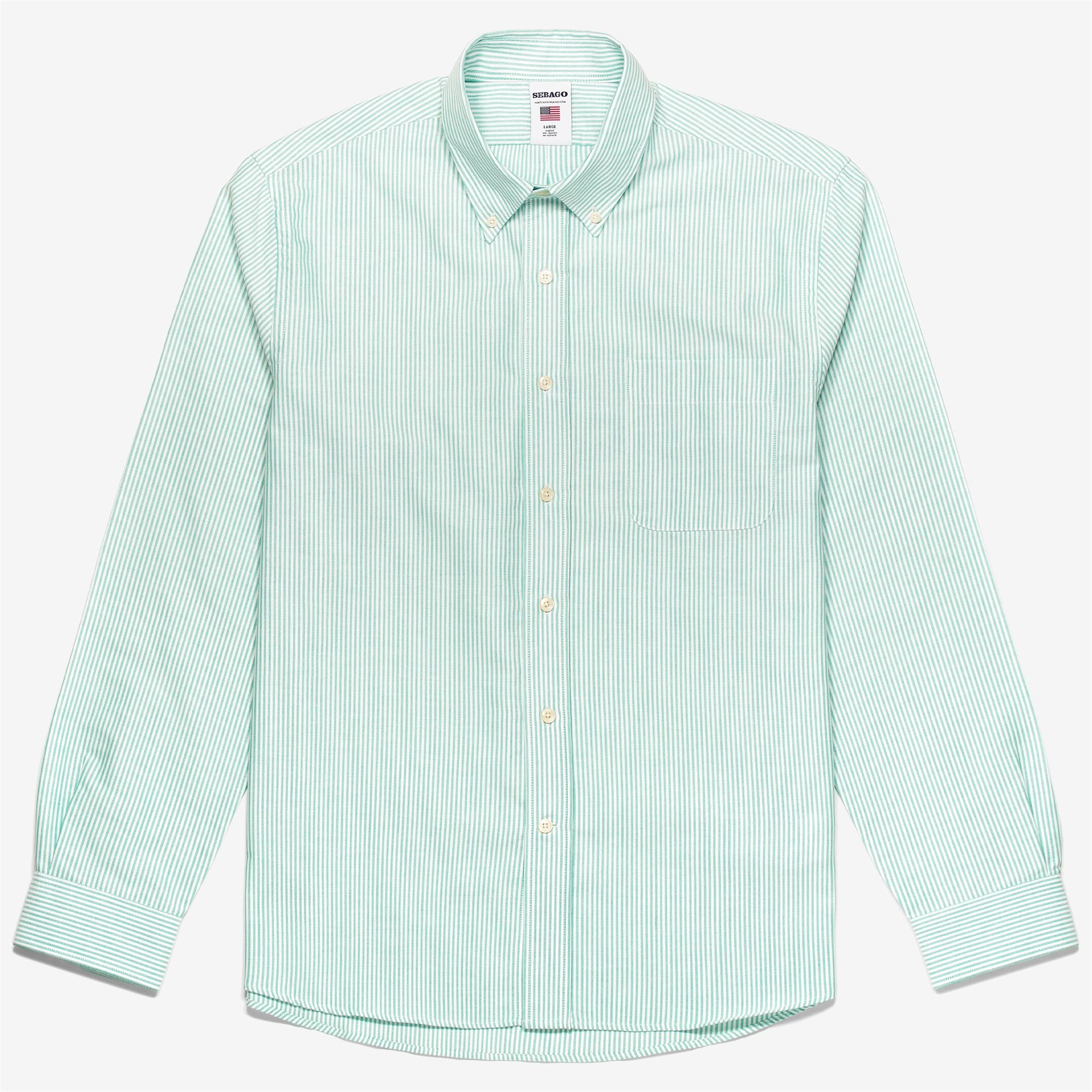 DOUBLING - SHIRTS - Button  Down - Man - GREEN ARCTIC-WHITE