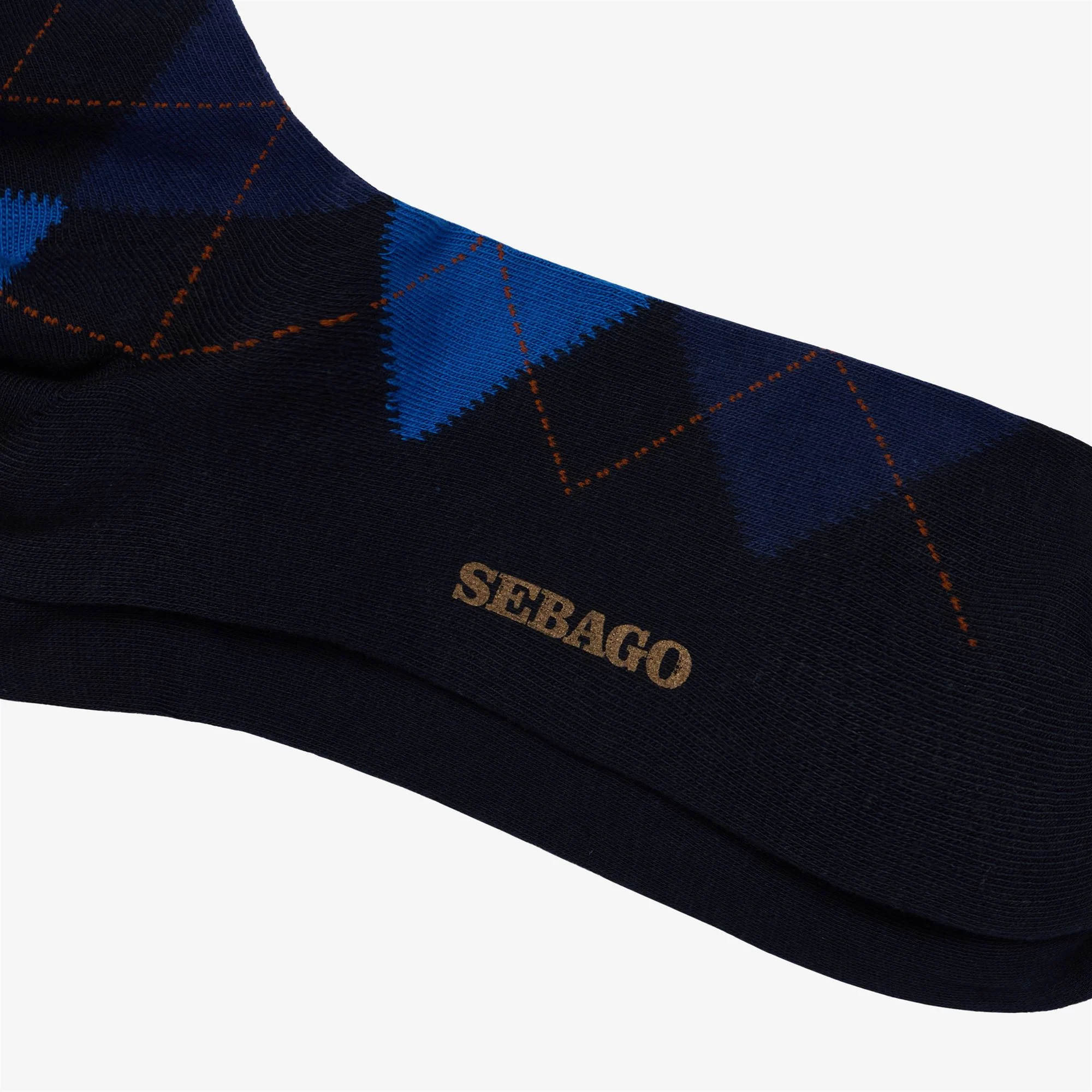 SABATTUS ROMBOL - Socks - Quarter High Sock - Unisex - NAVY-BLUE-SKY-ORANGE