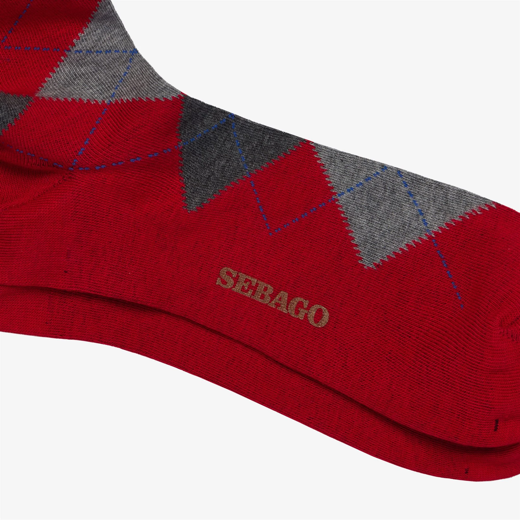 SABATTUS ROMBOL - Socks - Quarter High Sock - Unisex - GREY-RED-ROYAL BLE