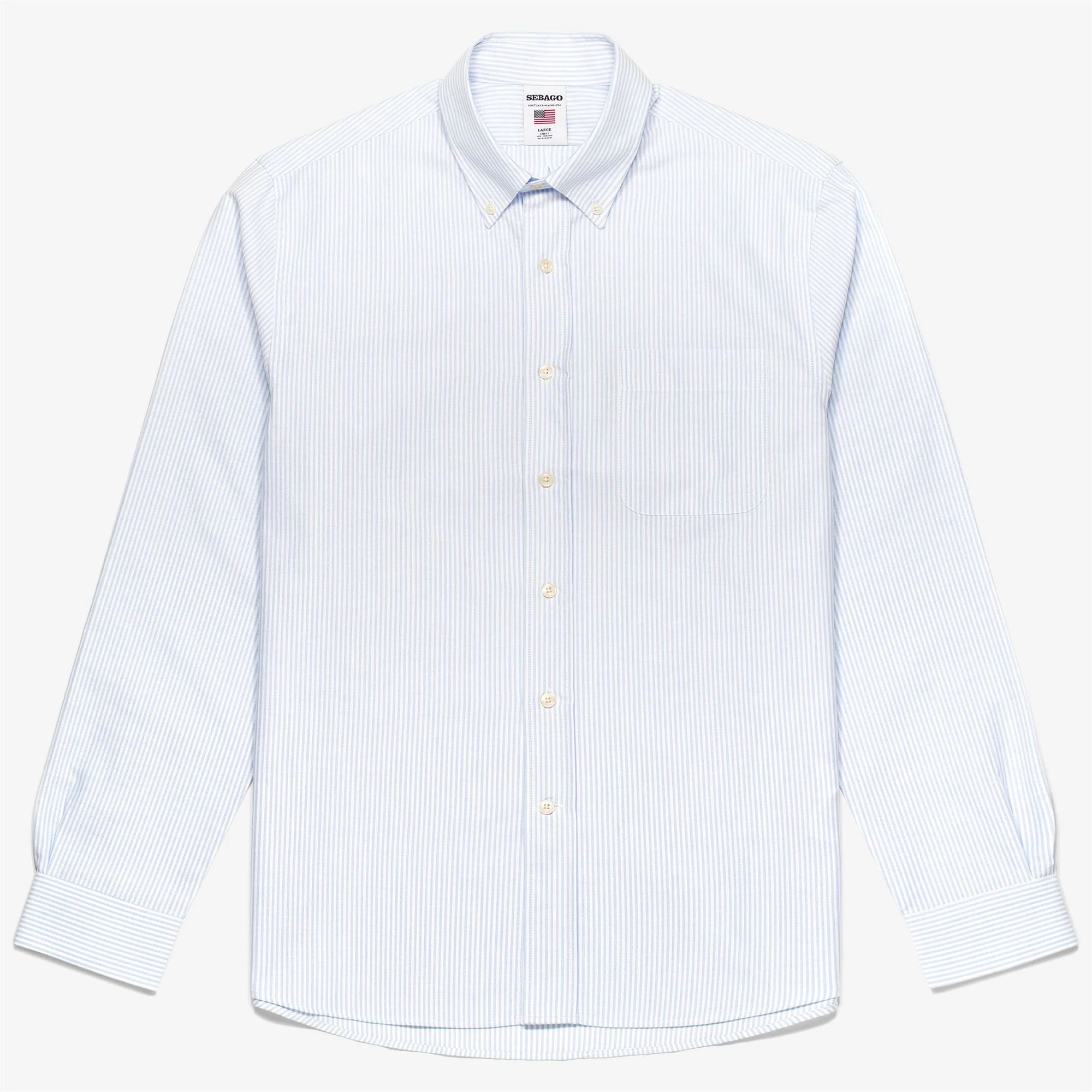 DOUBLING - SHIRTS - Button  Down - Man - AZURE-WHITE
