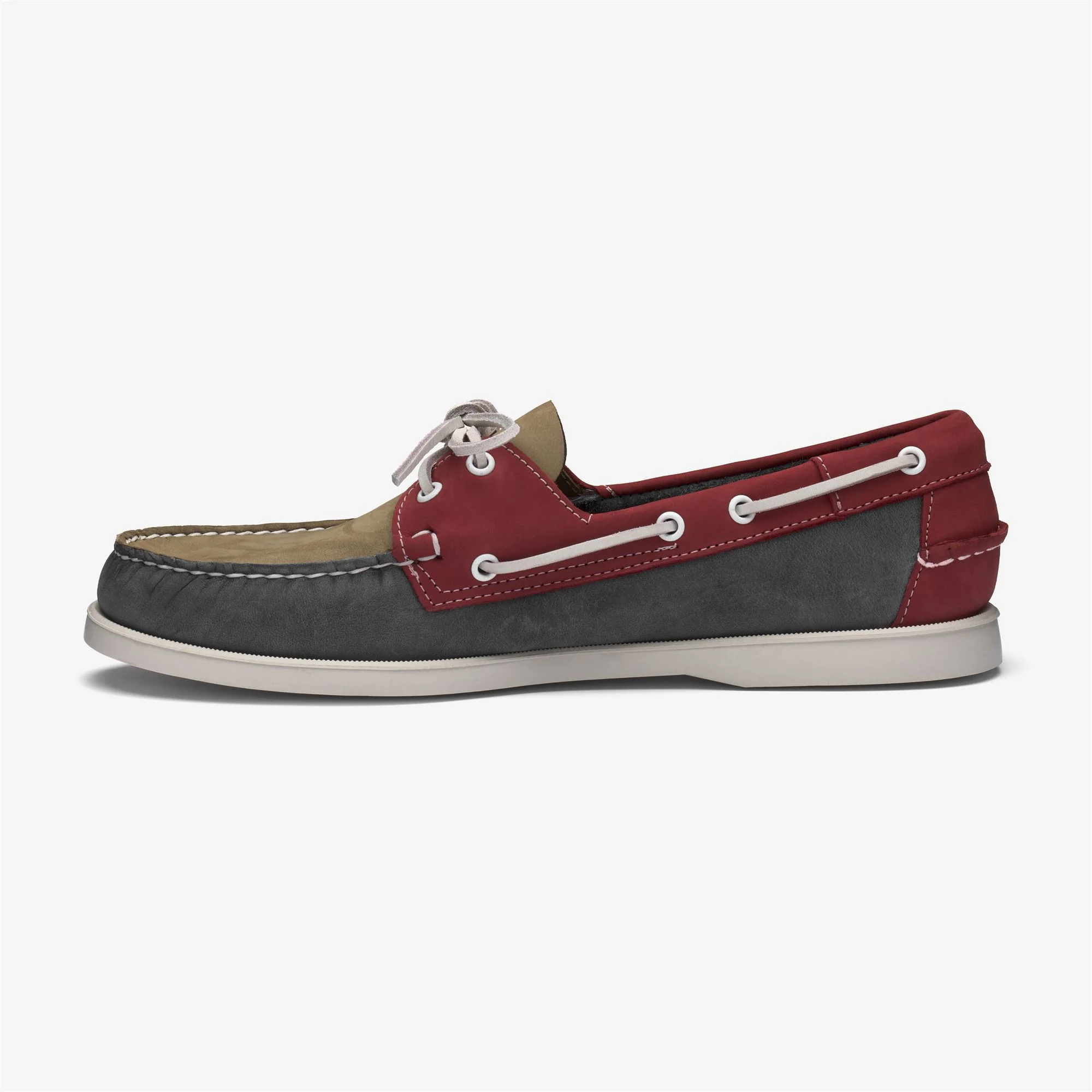 PORTLAND SPINNAKER NUBUCK - Docksides - Mocassin - Man - LT GREY-SMOKE-RED