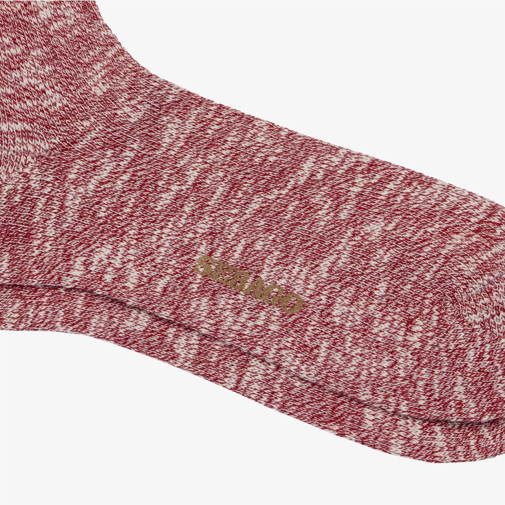 SEBOEIS COUNTRY - Socks - ANKLE TUBE - Unisex - BORDEAUX-OFF WHITE-BLUE