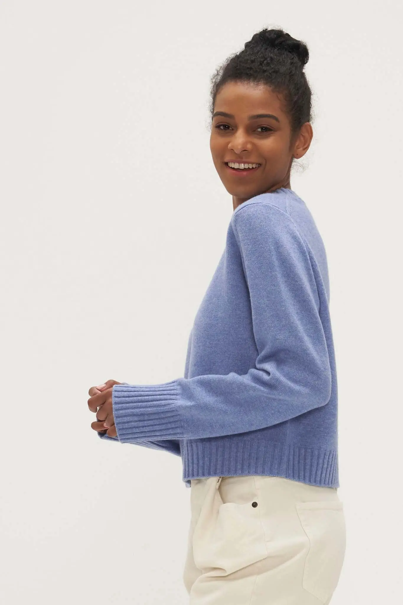 Ribbed Edge Sweater in Cashmere and Wool - MIAOOOO