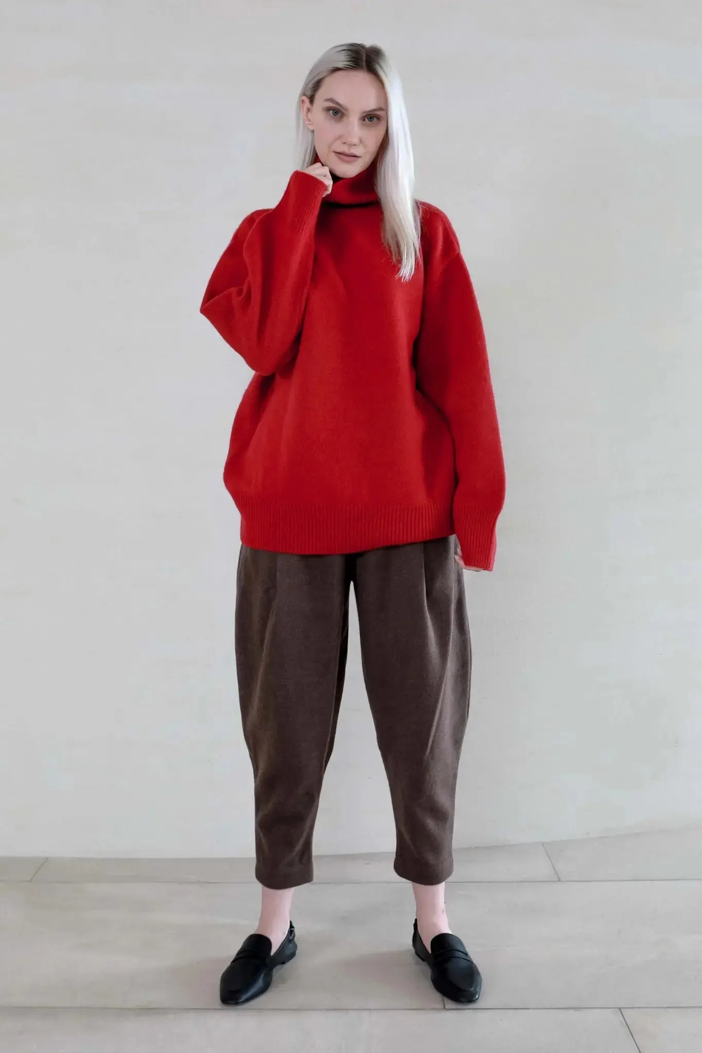 Oversized Turtleneck Sweater in Cashmere and Wool - MIAOOOO