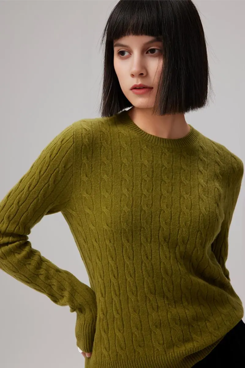 Vintage Cable Knit Crewneck Sweater - MIAOOOO