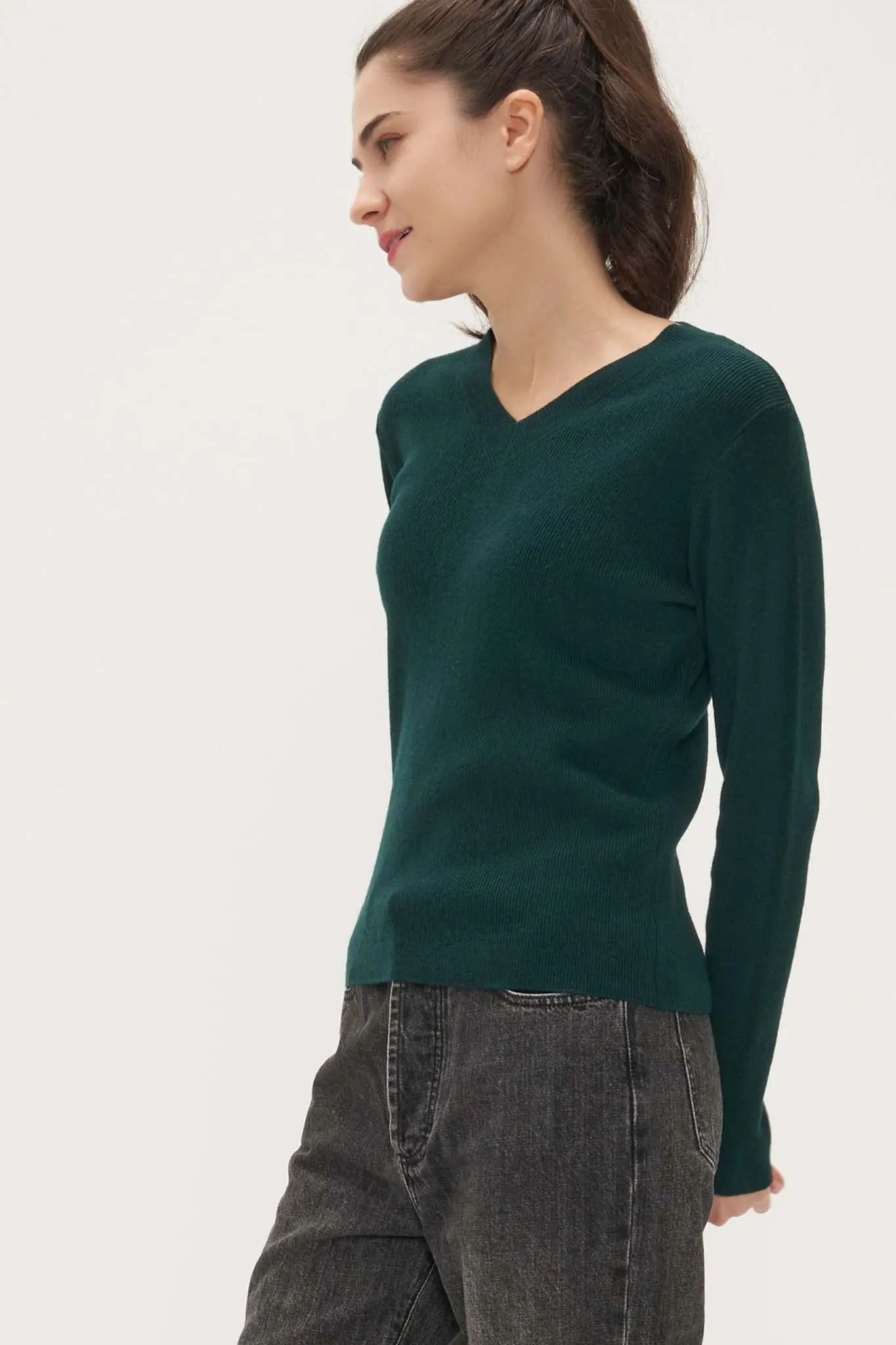 V-Neck Sweater in Cashmere and Wool - MIAOOOO