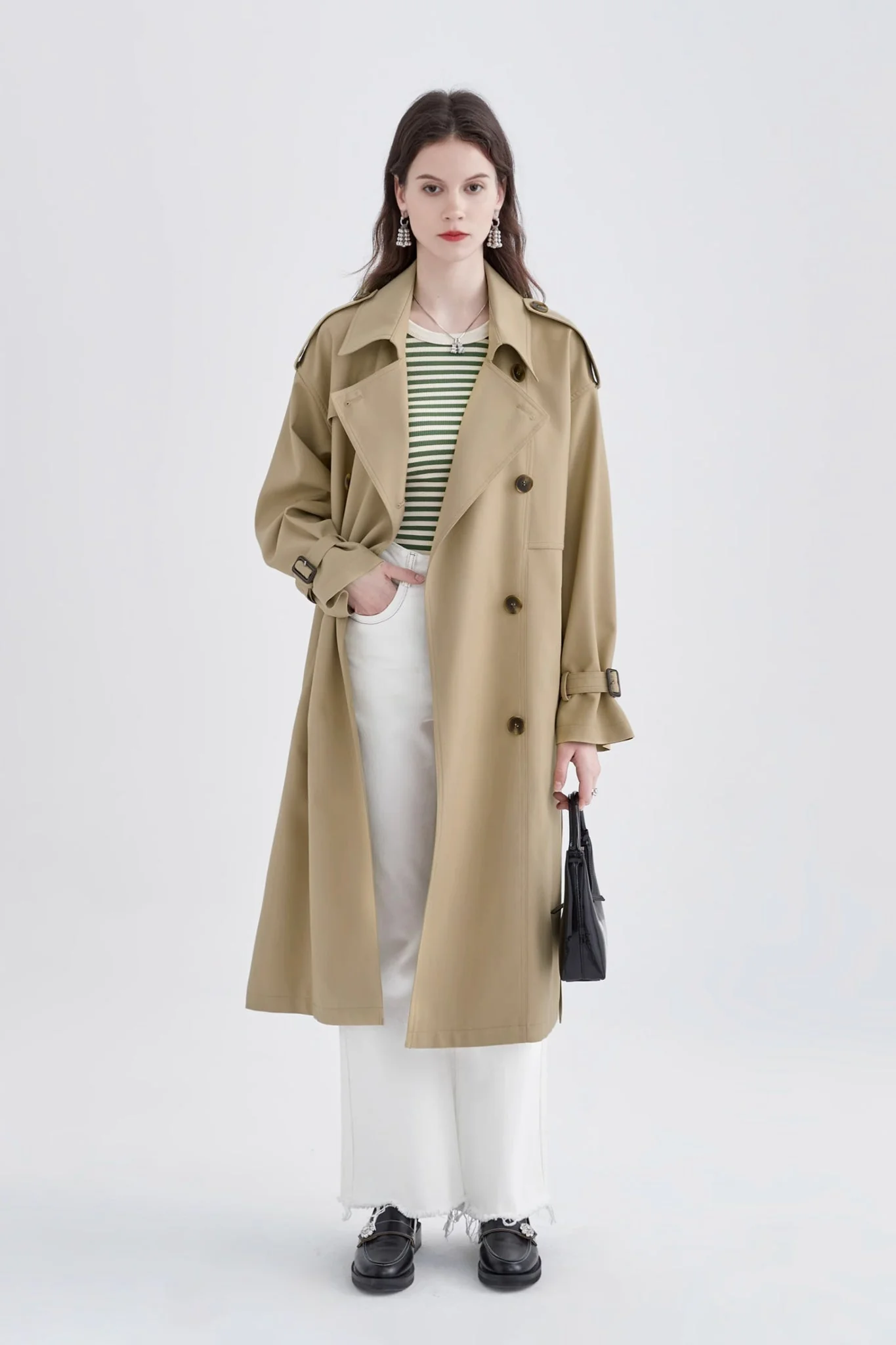 Classic Double Breasted Womens Trench Coat - MIAOOOO