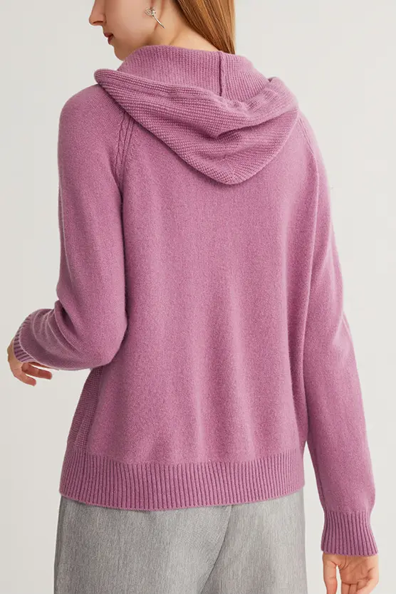 Casual Wool Zip-up Hoodie Cardigan - MIAOOOO