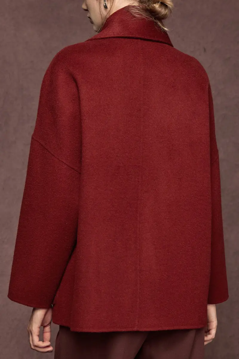 Luxe Oversized Double Faced Alpaca Wool Coat with Matching Scarf - MIAOOOO