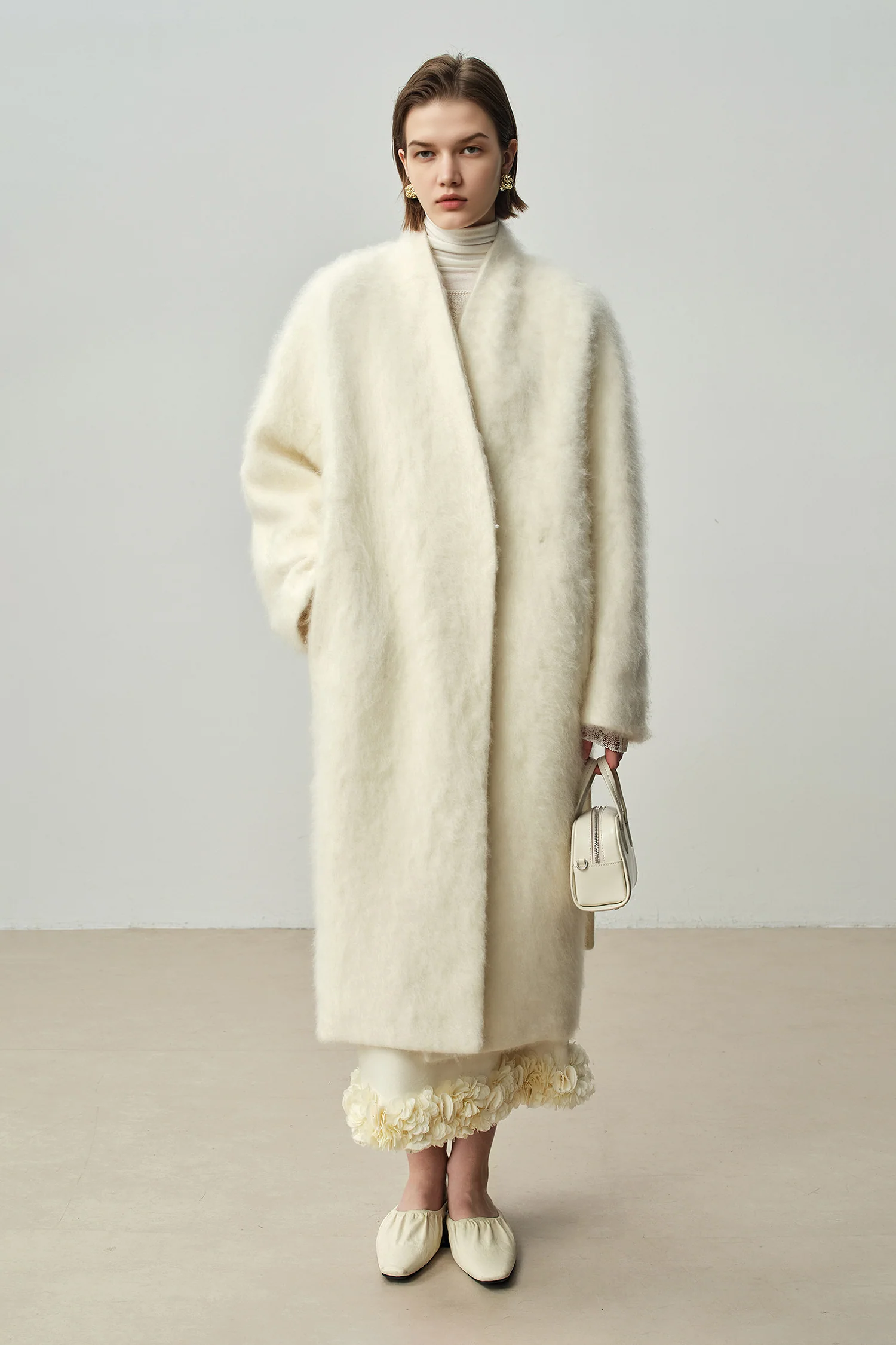 Luxe Handmade Brushed Wool Belted Wrap Coat - MIAOOOO