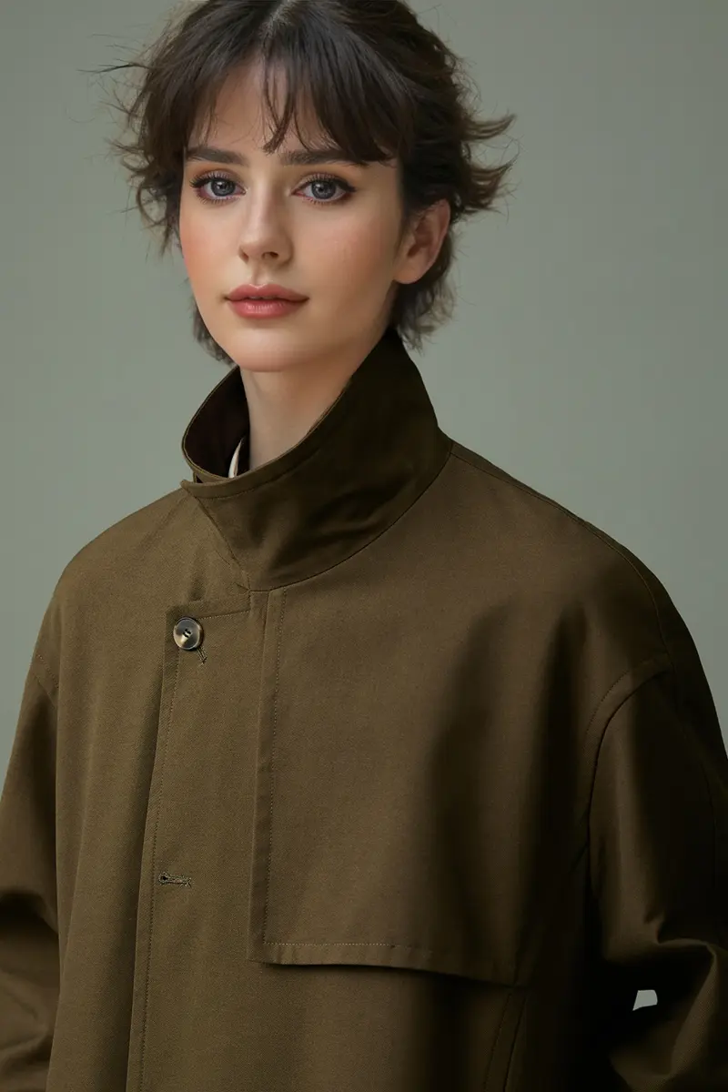 Classic London Style Mid-length Double Breasted Black Trench Coat - MIAOOOO