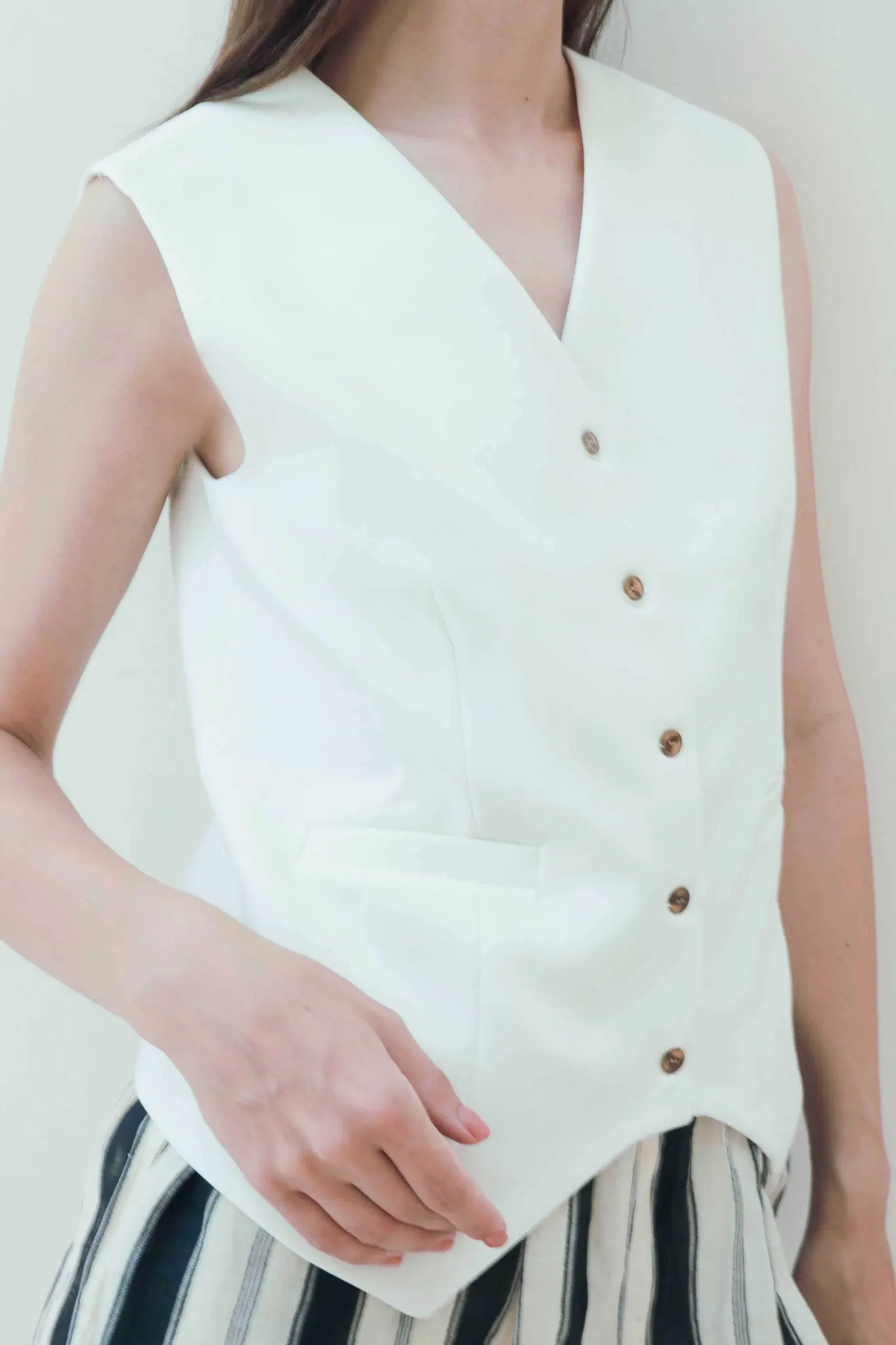 Women's White Suit Vest - MIAOOOO