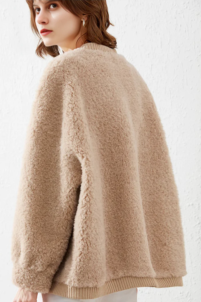 Beige Oversized Sherpa Coatigan - MIAOOOO