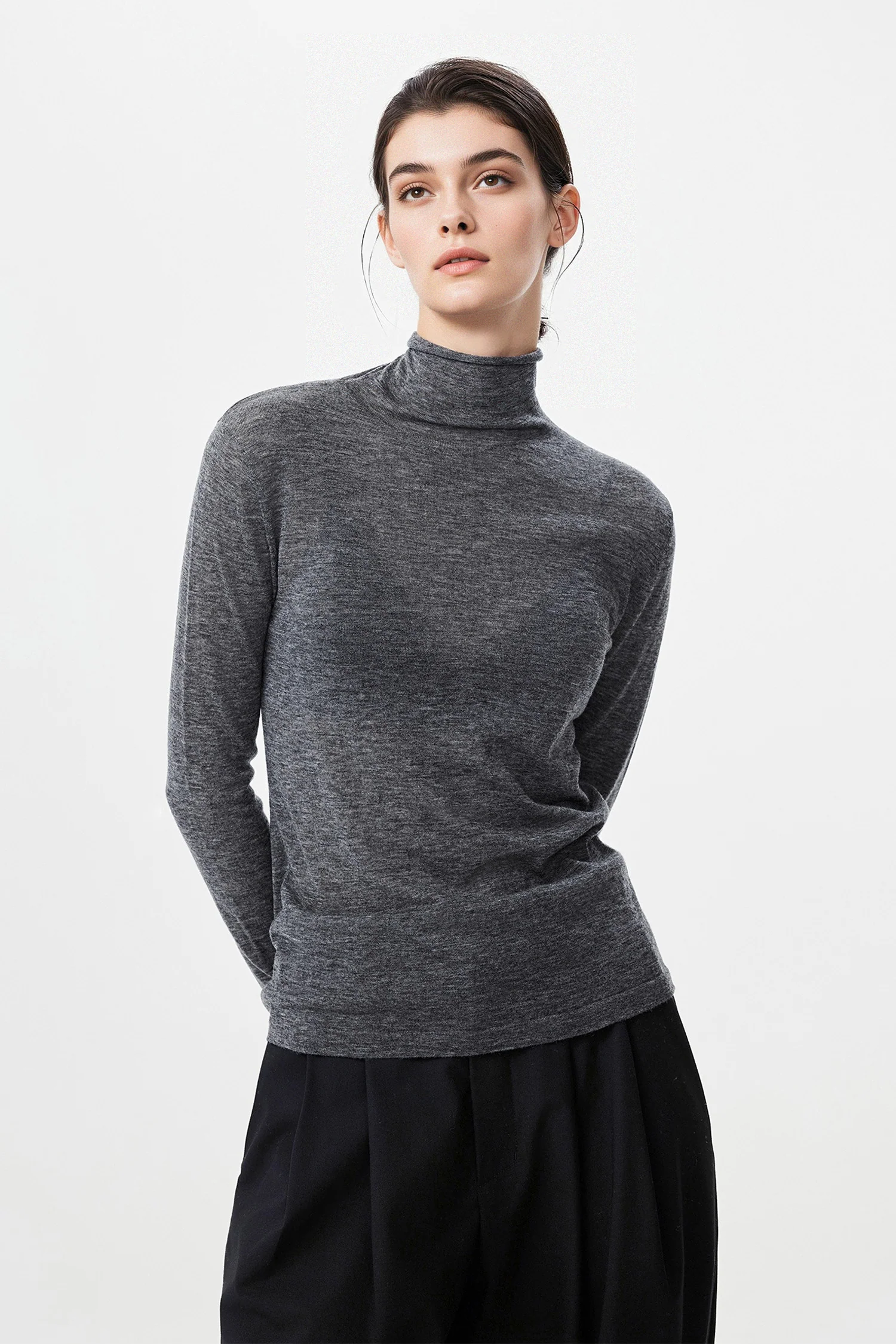 Featherlight Air-Spun Merino Turtleneck Base Layer - MIAOOOO