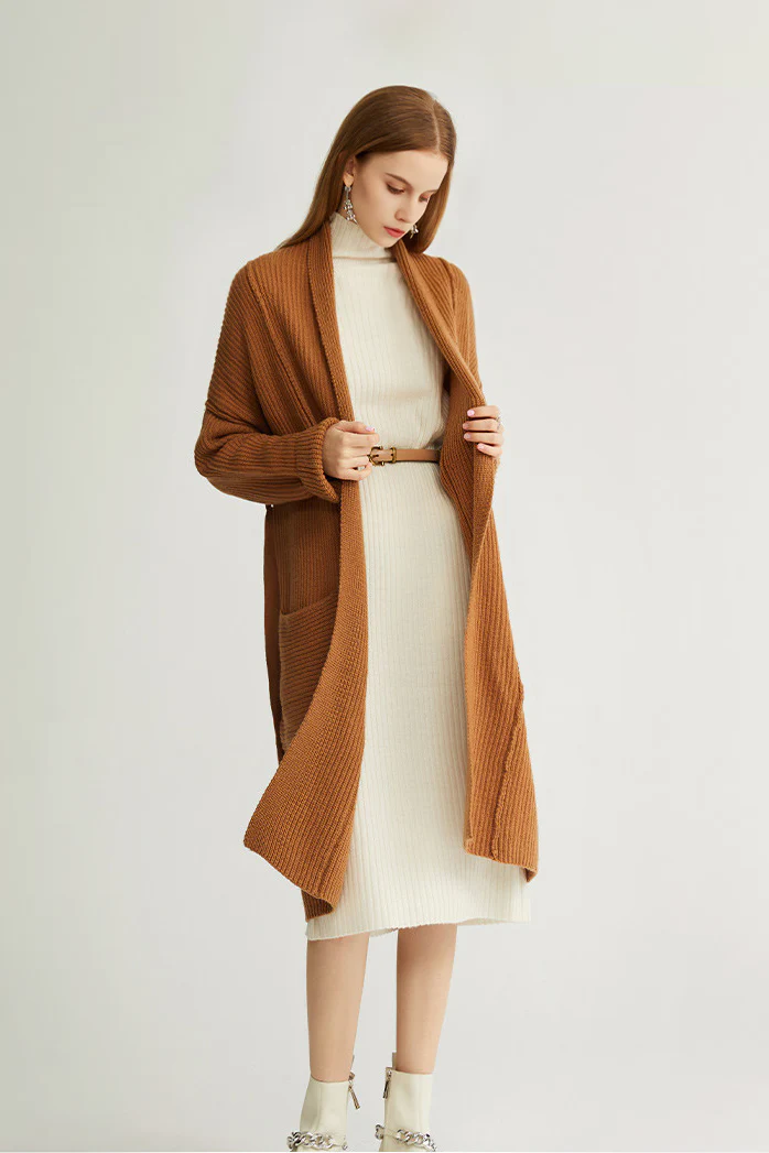Casual Wool Belted Duster Cardigan - MIAOOOO
